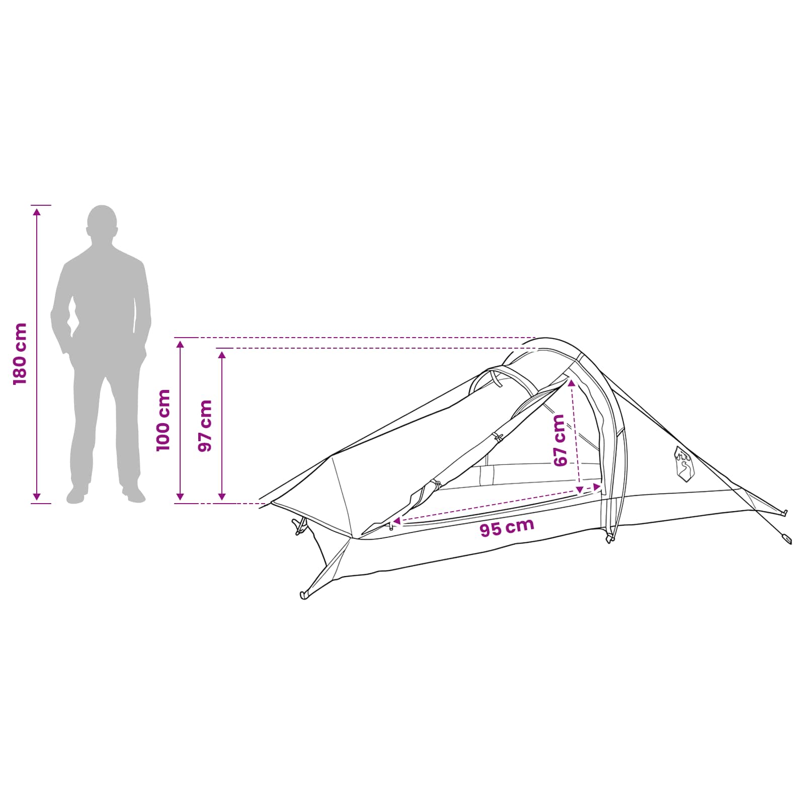 Šator za planinarenje Plava 2 osobe