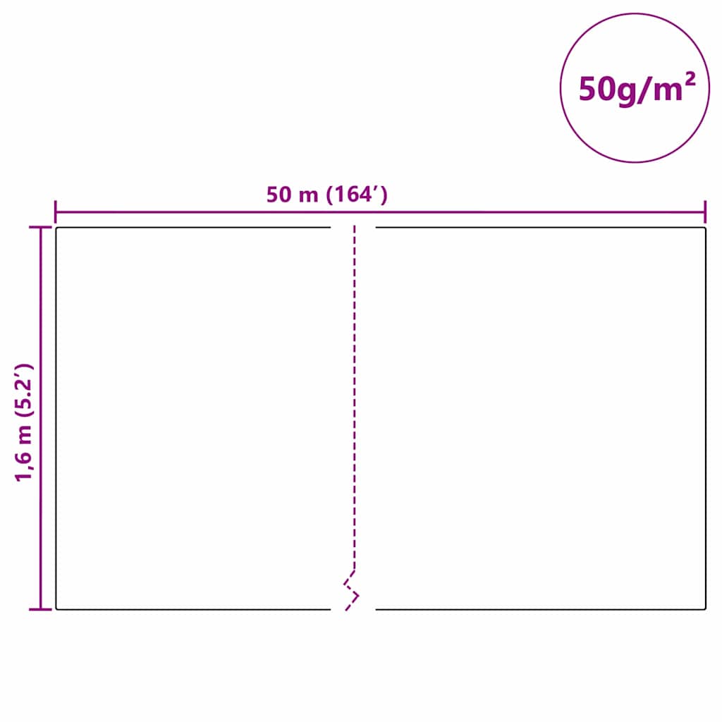 Flis za zaštitu biljaka od mraza Bež 50 x 1,6 m Neslojno platno