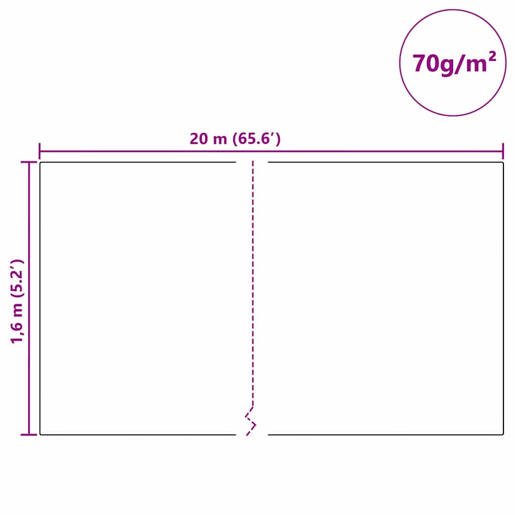 Flis za zaštitu biljaka od mraza Bež 20 x 1,6 m Neslojno platno