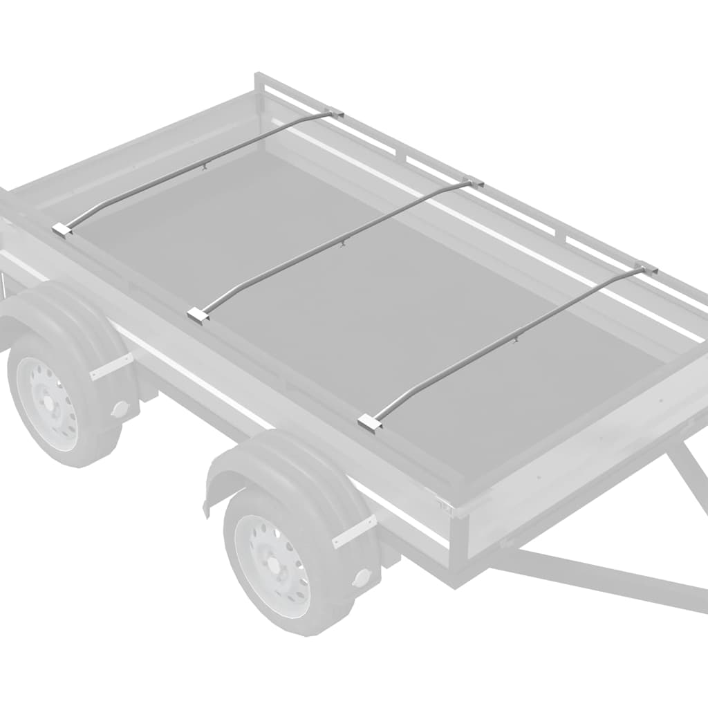 Kuka za platna za prikolice 3 pcs Srebrno 100-145 cm Aluminij