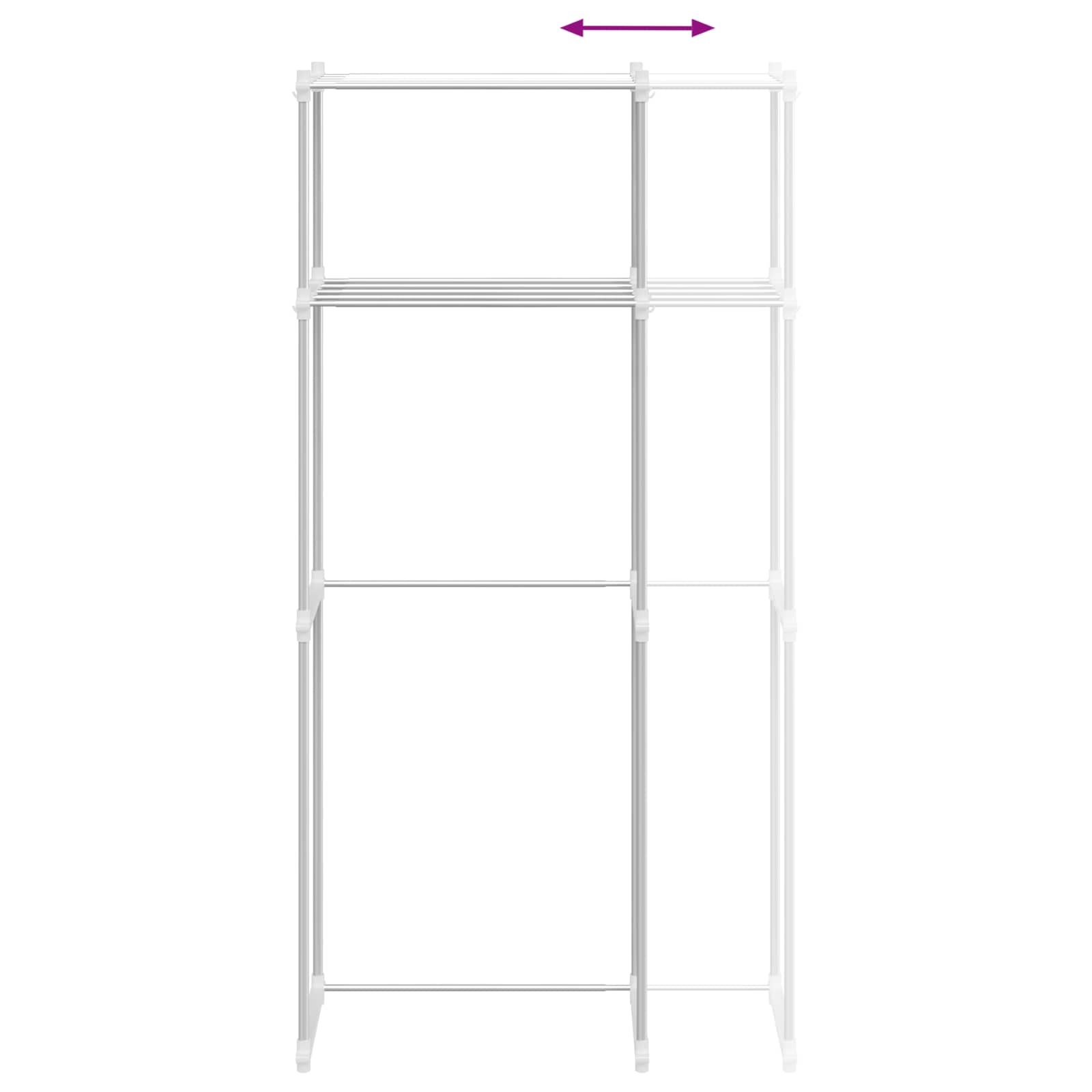Polica za perilicu rublja Bijelo 70 x 27 x 136 cm Aluminij