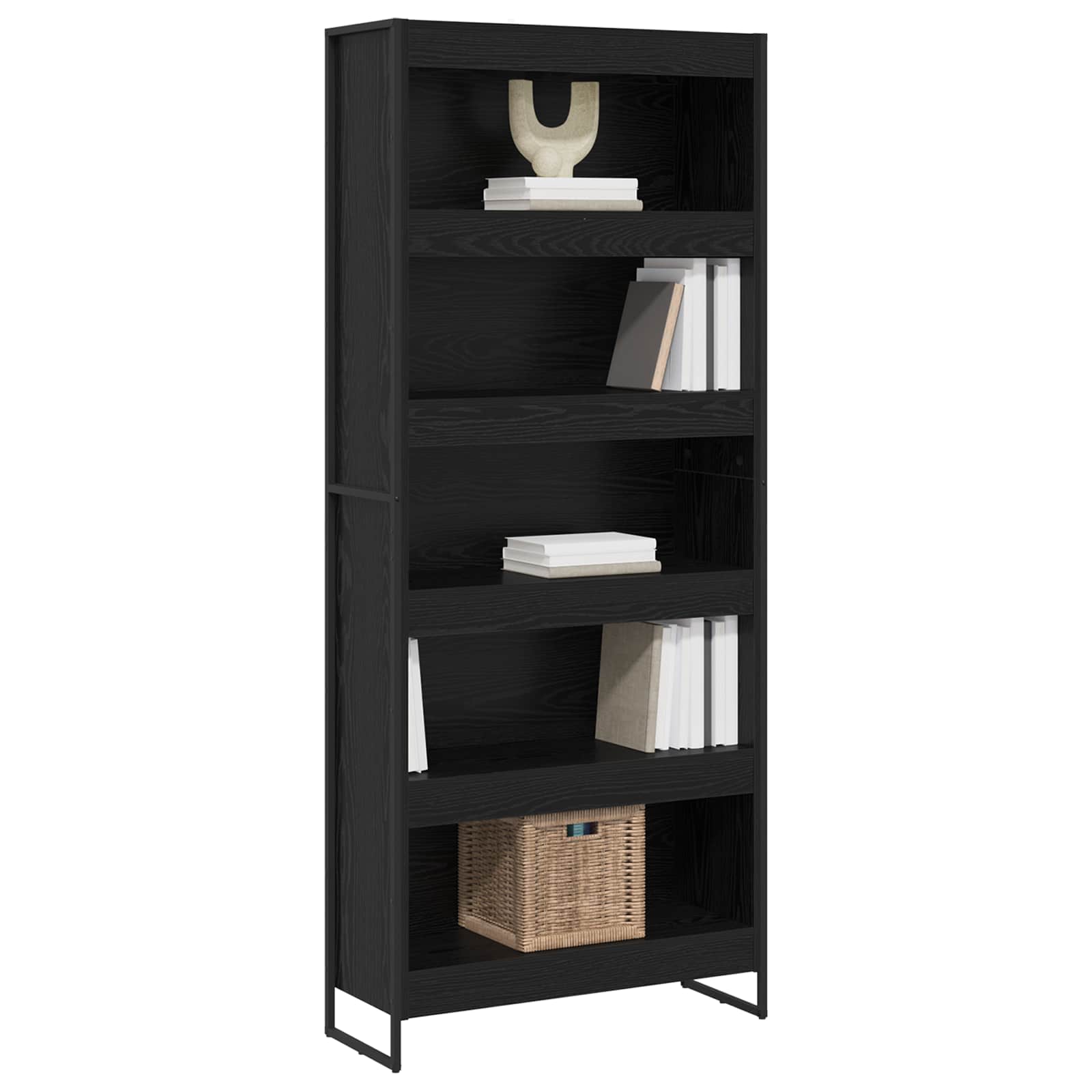 Ormarić za knjige 2 pcs Crni hrast 80 x 30 x 189,5 cm