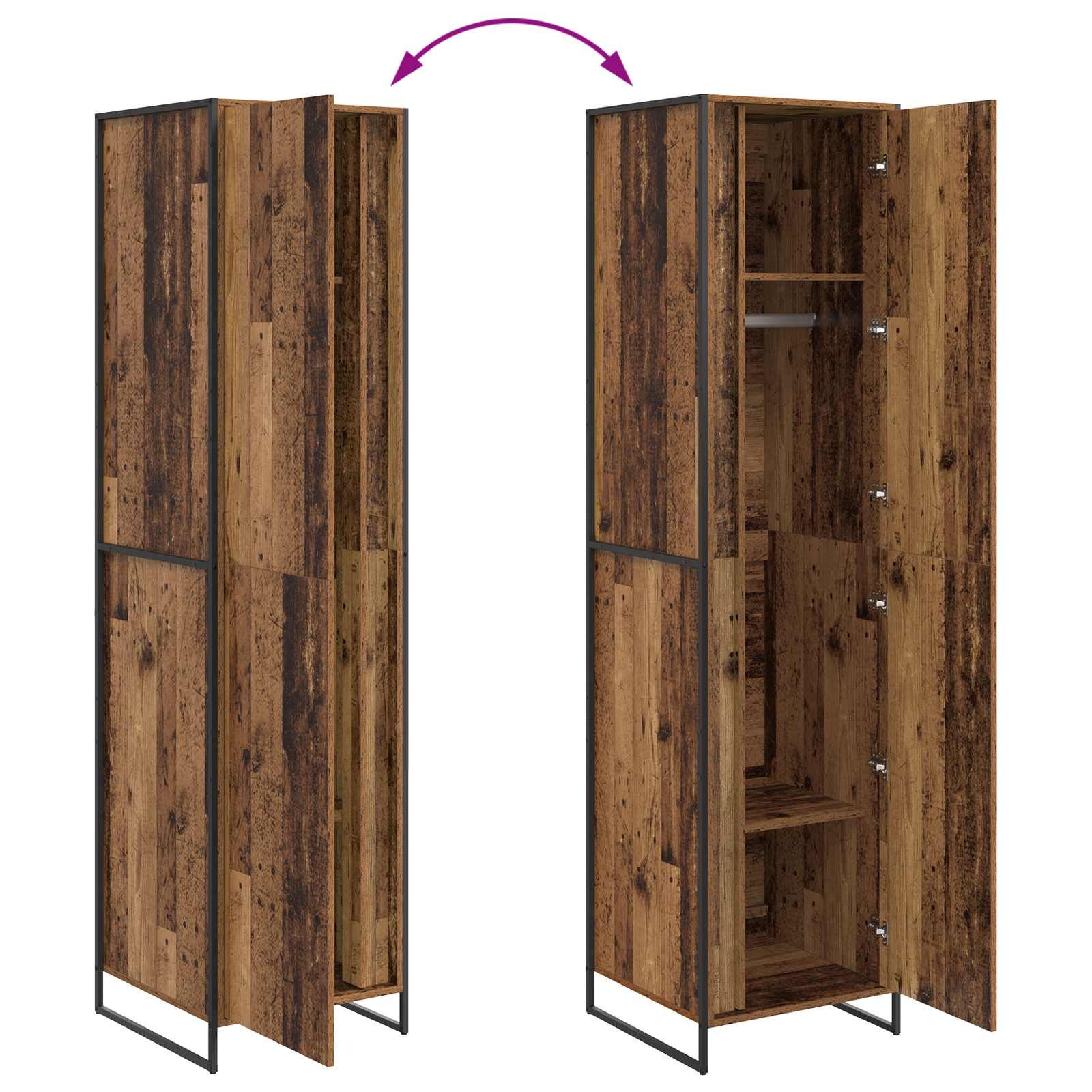 Ormar s pohranom Staro drvo 50 x 50 x 200 cm Konstruirano drvo