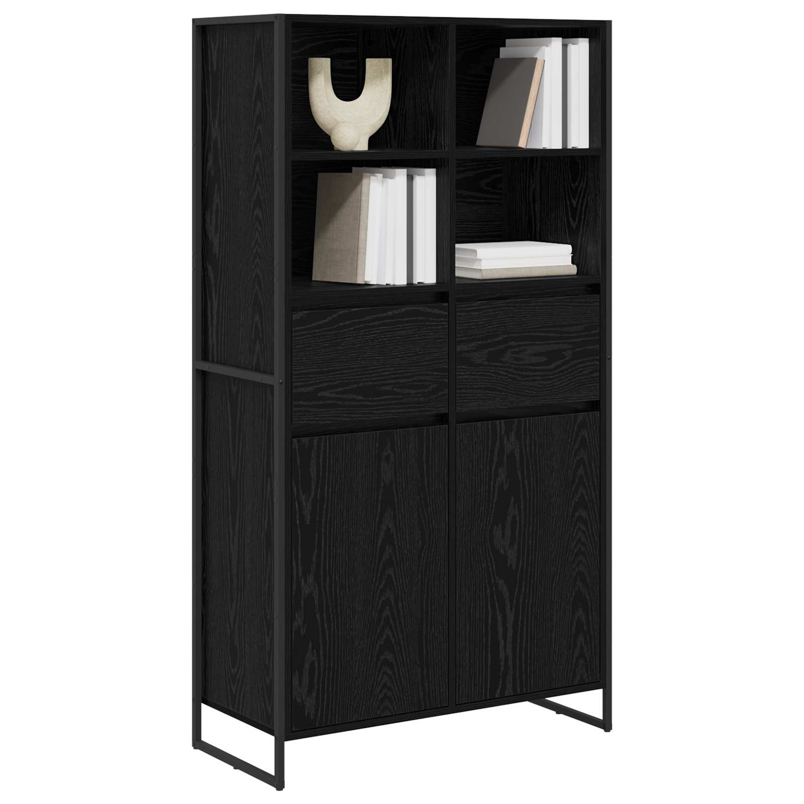 Kreveta 2 pcs Crni hrast 81 x 36 x 150.5 cm Konstruirano drvo