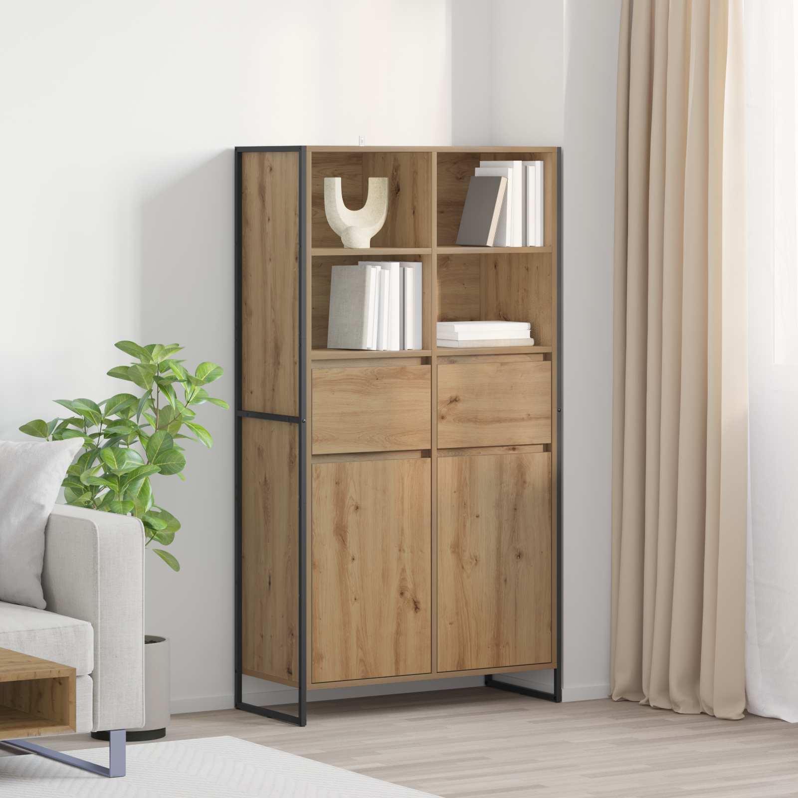 Kreveta 2 pcs Umjetnička hrastovina 81 x 36 x 150.5 cm