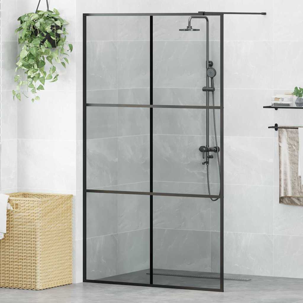 Zid za walk-in tuš Crna 115 x 195 cm Staklo otporno na udarce