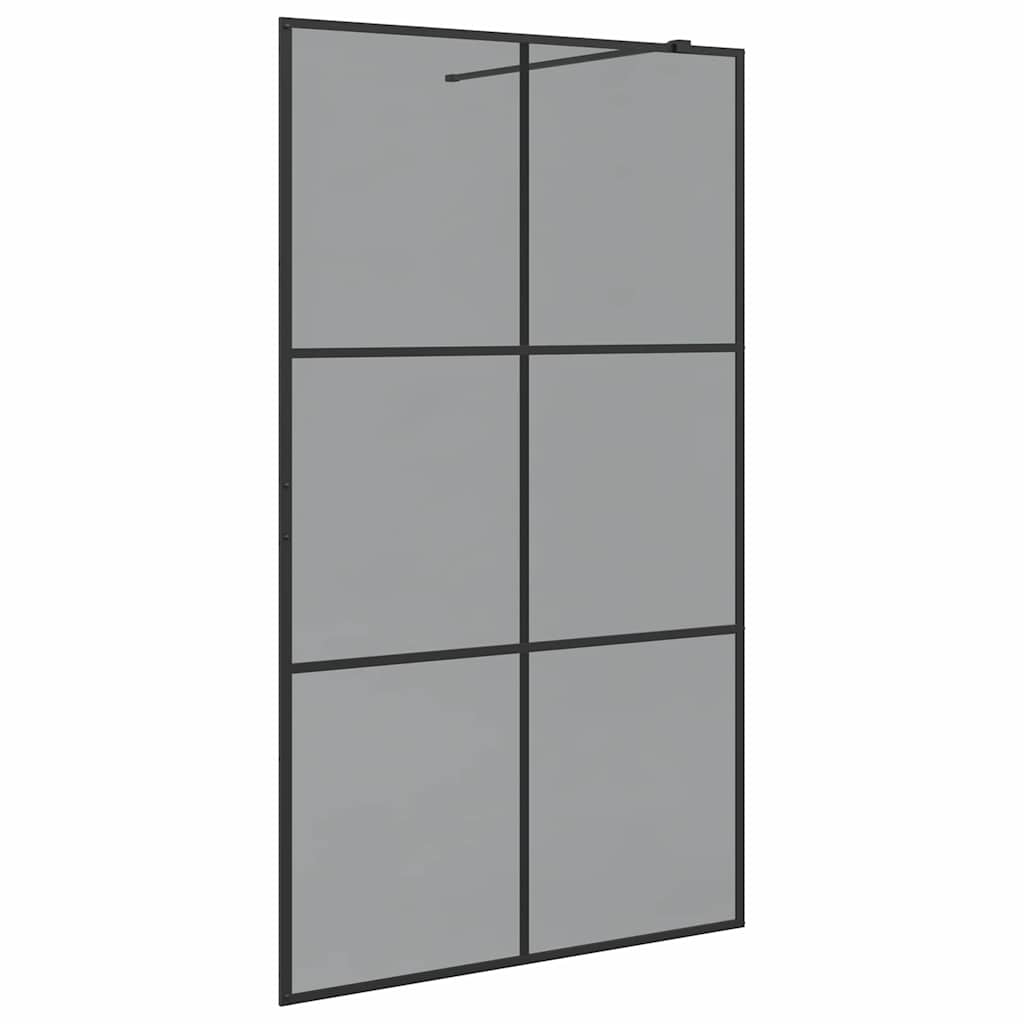 Zid za walk-in tuš Crna 115 x 195 cm Staklo otporno na udarce
