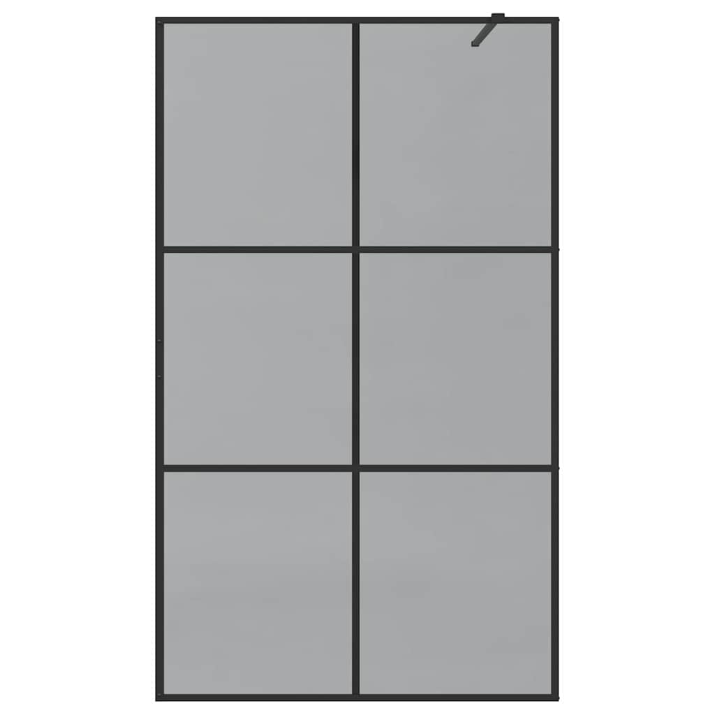 Zid za walk-in tuš Crna 115 x 195 cm Staklo otporno na udarce
