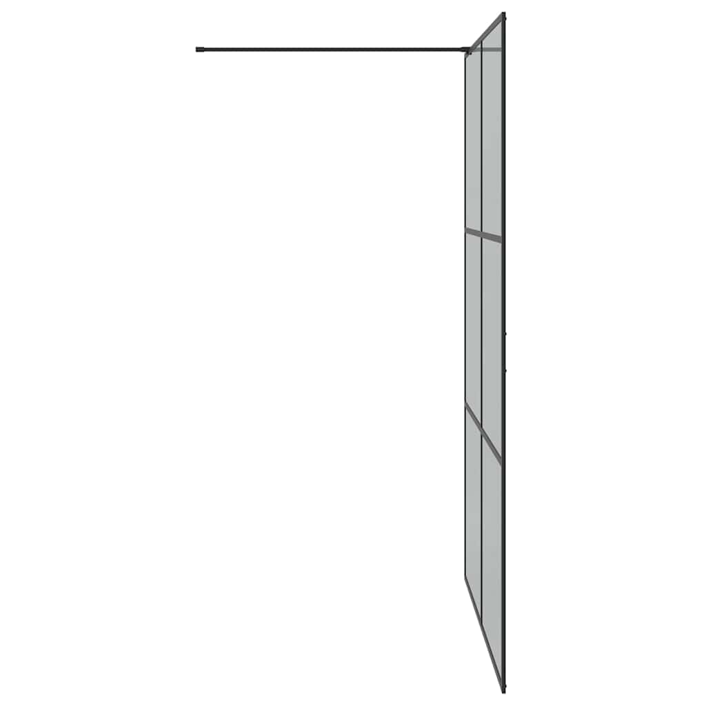 Zid za walk-in tuš Crna 140 x 195 cm Staklo otporno na udarce