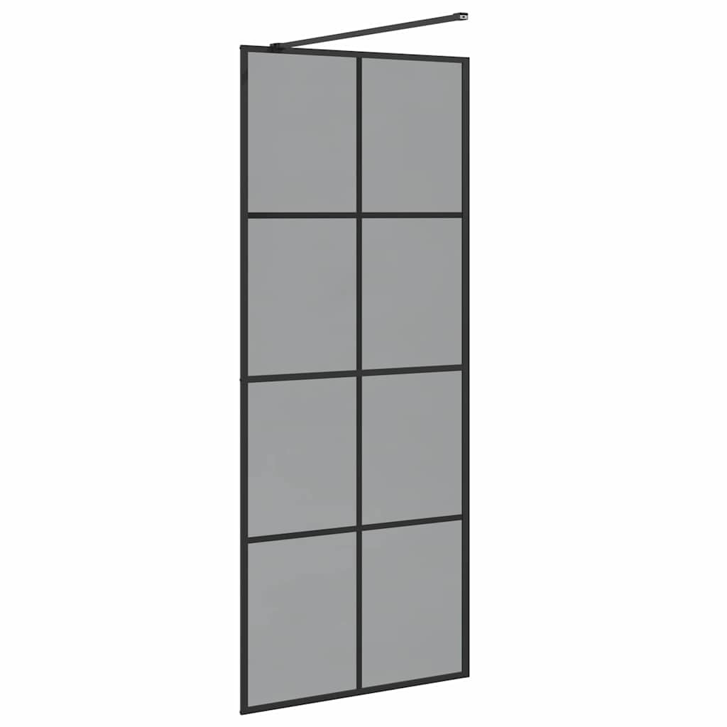 Zid za walk-in tuš Crna 80 x 195 cm Staklo otporno na udarce
