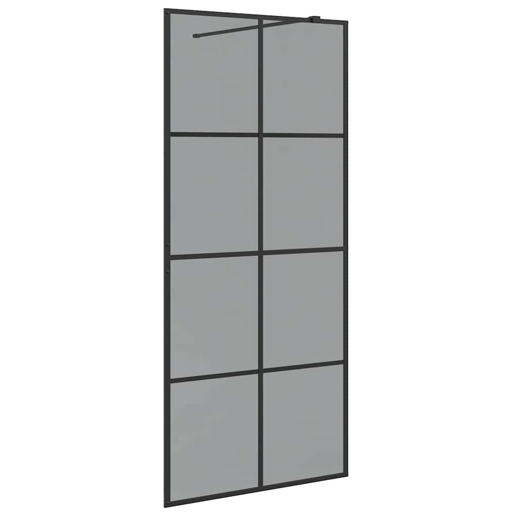 Zid za walk-in tuš Crna 90 x 195 cm Staklo otporno na udarce