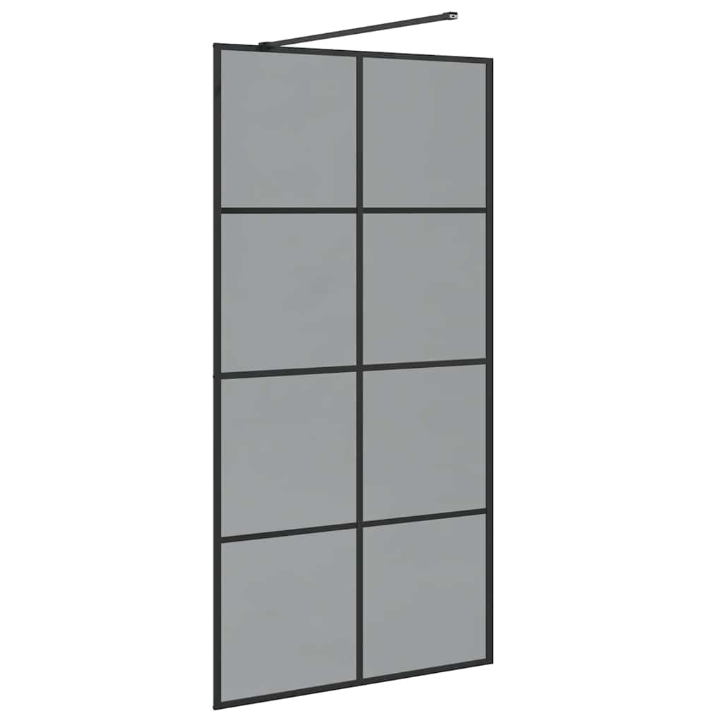 Zid za walk-in tuš Crna 100 x 195 cm Staklo otporno na udarce