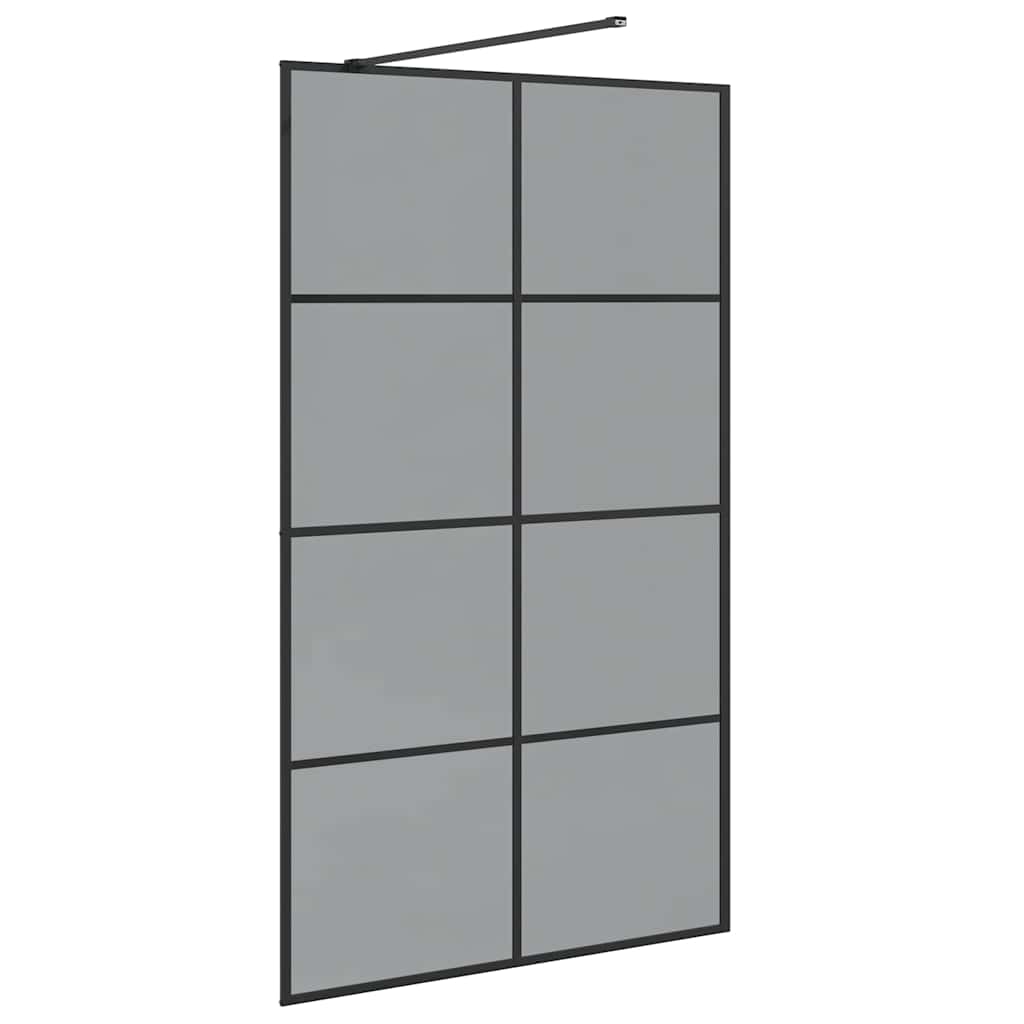 Zid za walk-in tuš Crna 115 x 195 cm Staklo otporno na udarce