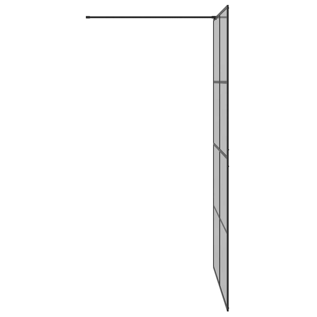 Zid za walk-in tuš Crna 115 x 195 cm Staklo otporno na udarce