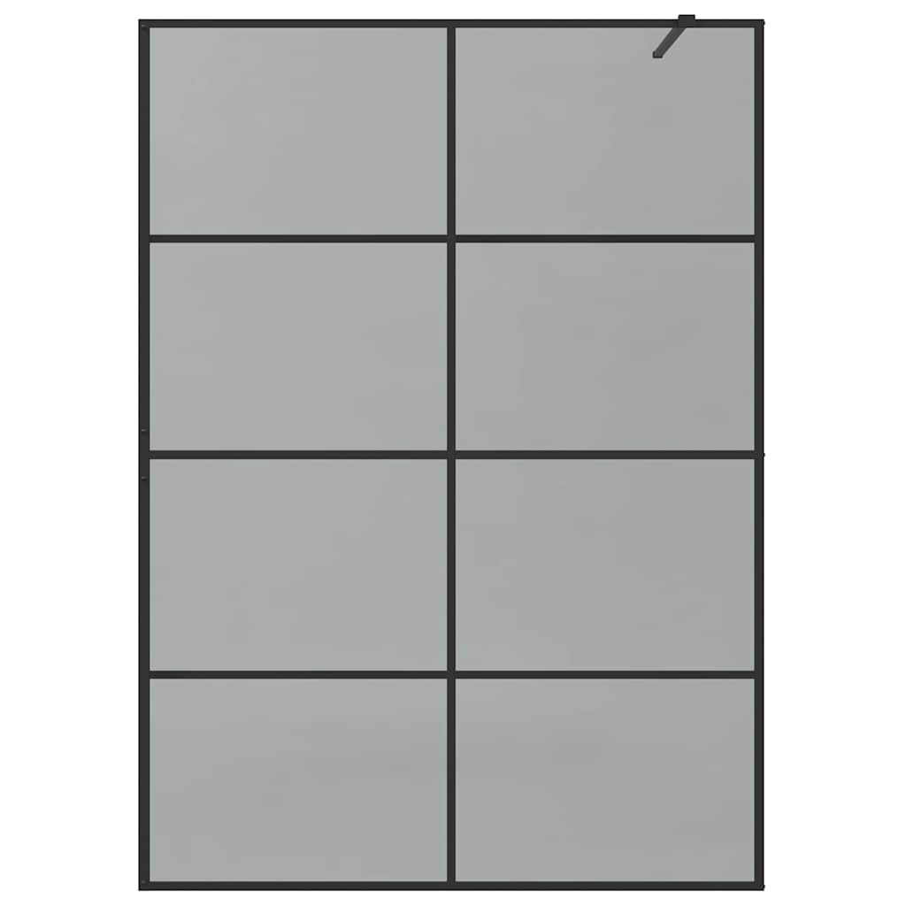 Zid za walk-in tuš Crna 140 x 195 cm Staklo otporno na udarce