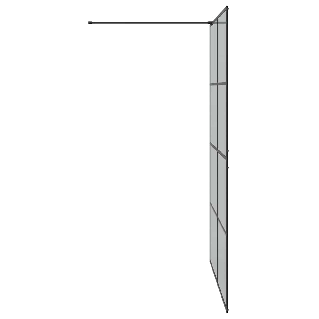 Zid za walk-in tuš Crna 140 x 195 cm Staklo otporno na udarce