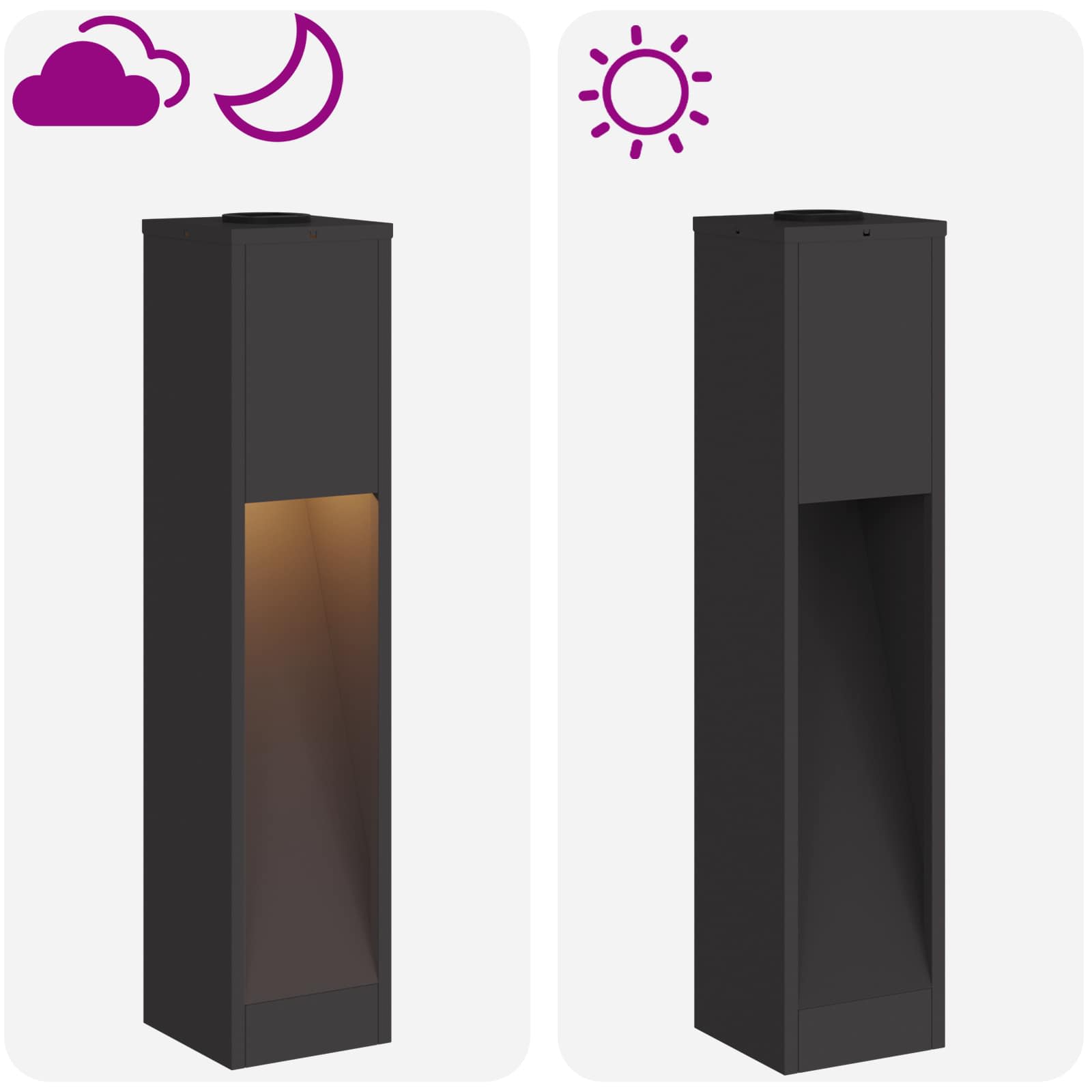 Solarna LED svjetiljka za stazu 2 pcs Crna