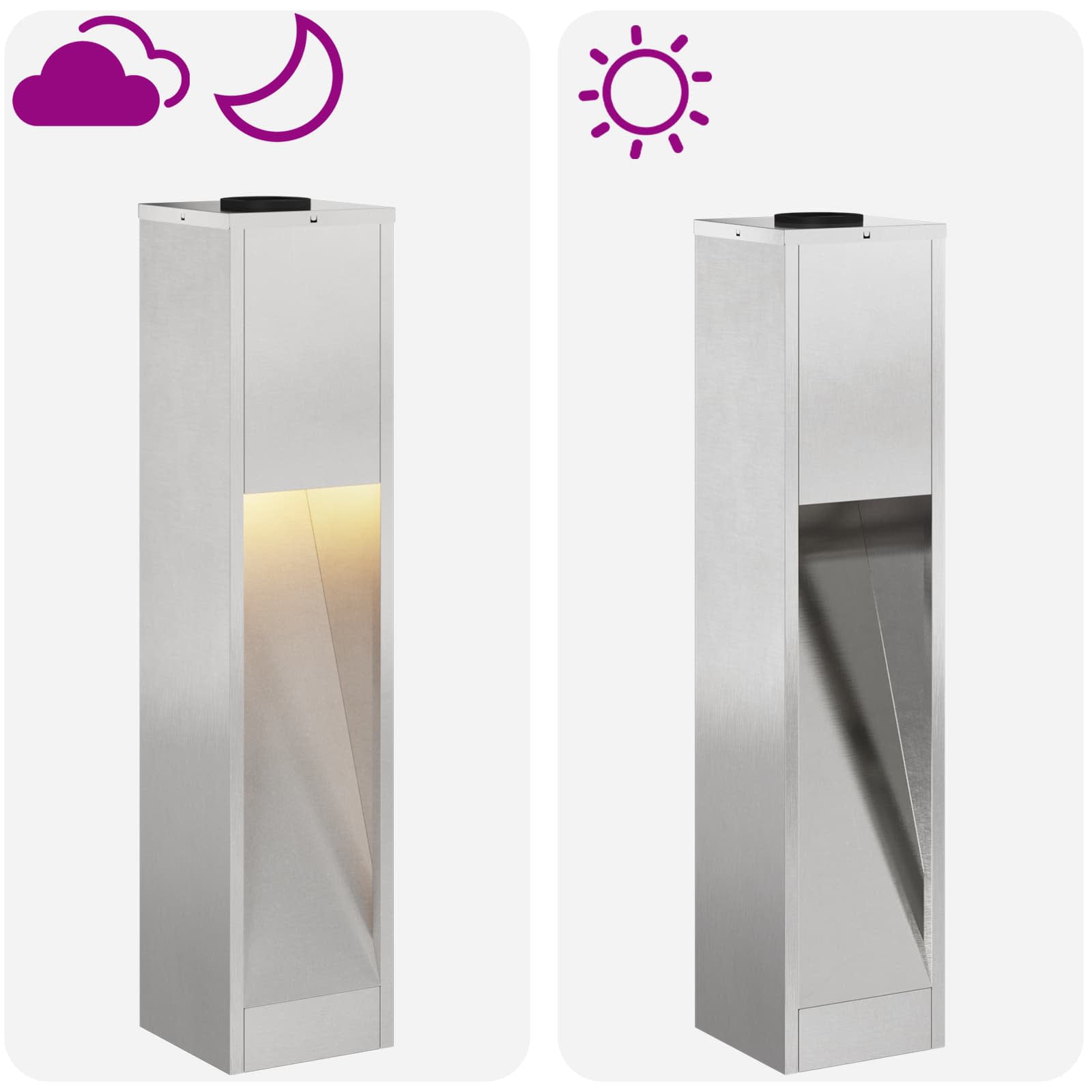 Solarna LED svjetiljka za stazu 2 pcs Srebrno Nehrđajući čelik