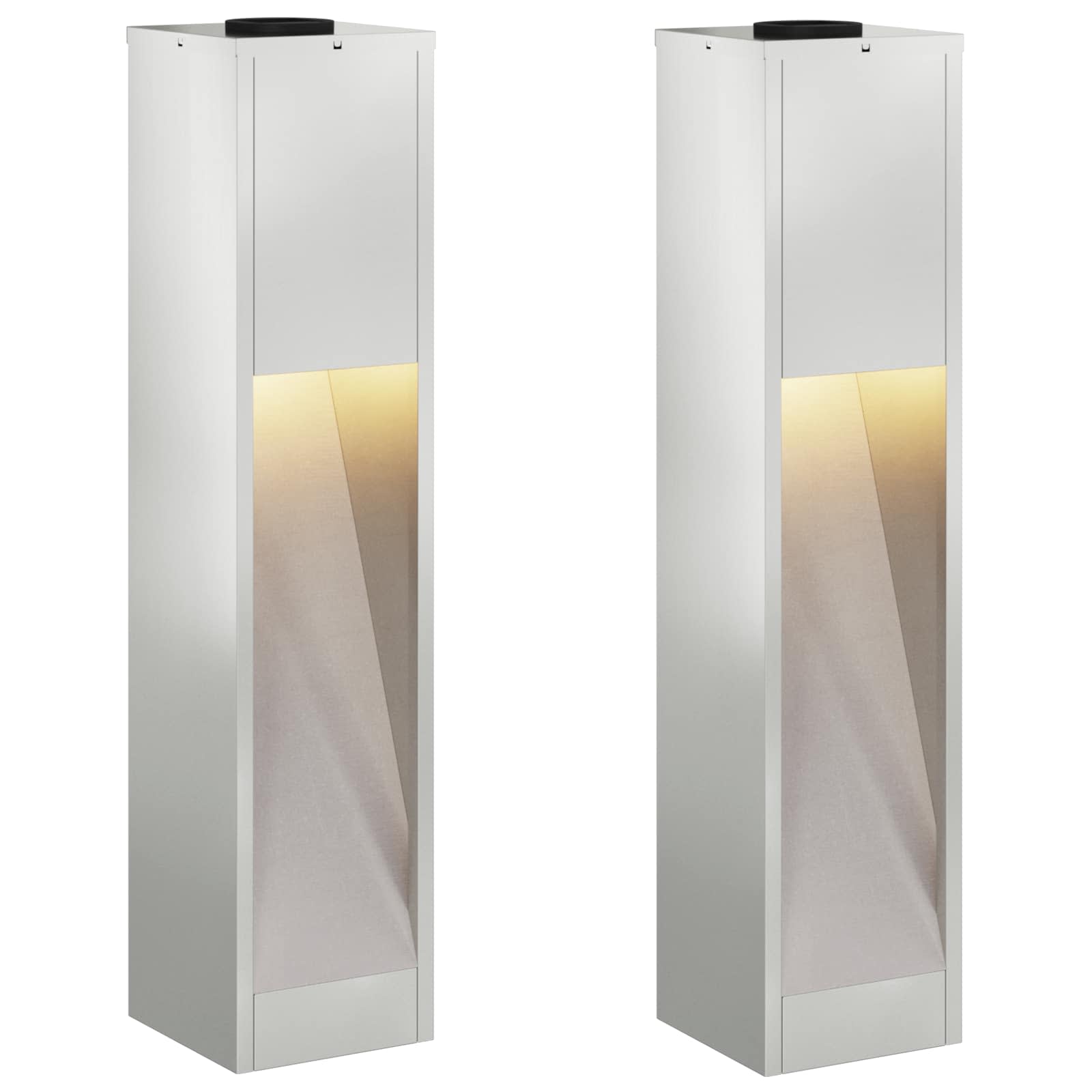 Solarna LED svjetiljka za stazu 2 pcs Srebrno Galvanizirano