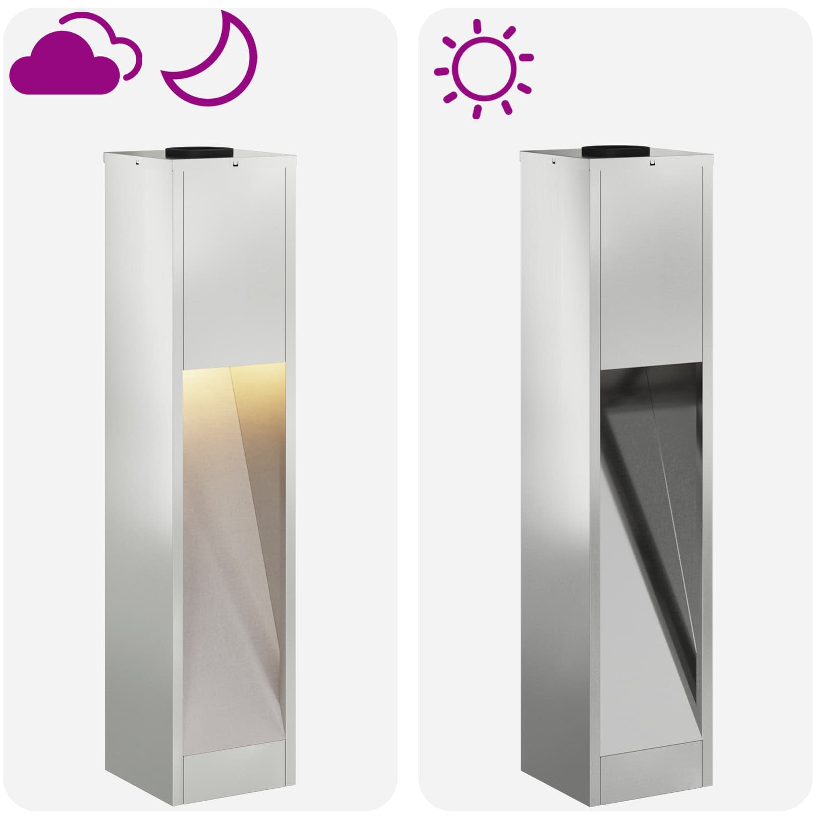 Solarna LED svjetiljka za stazu 2 pcs Srebrno Galvanizirano