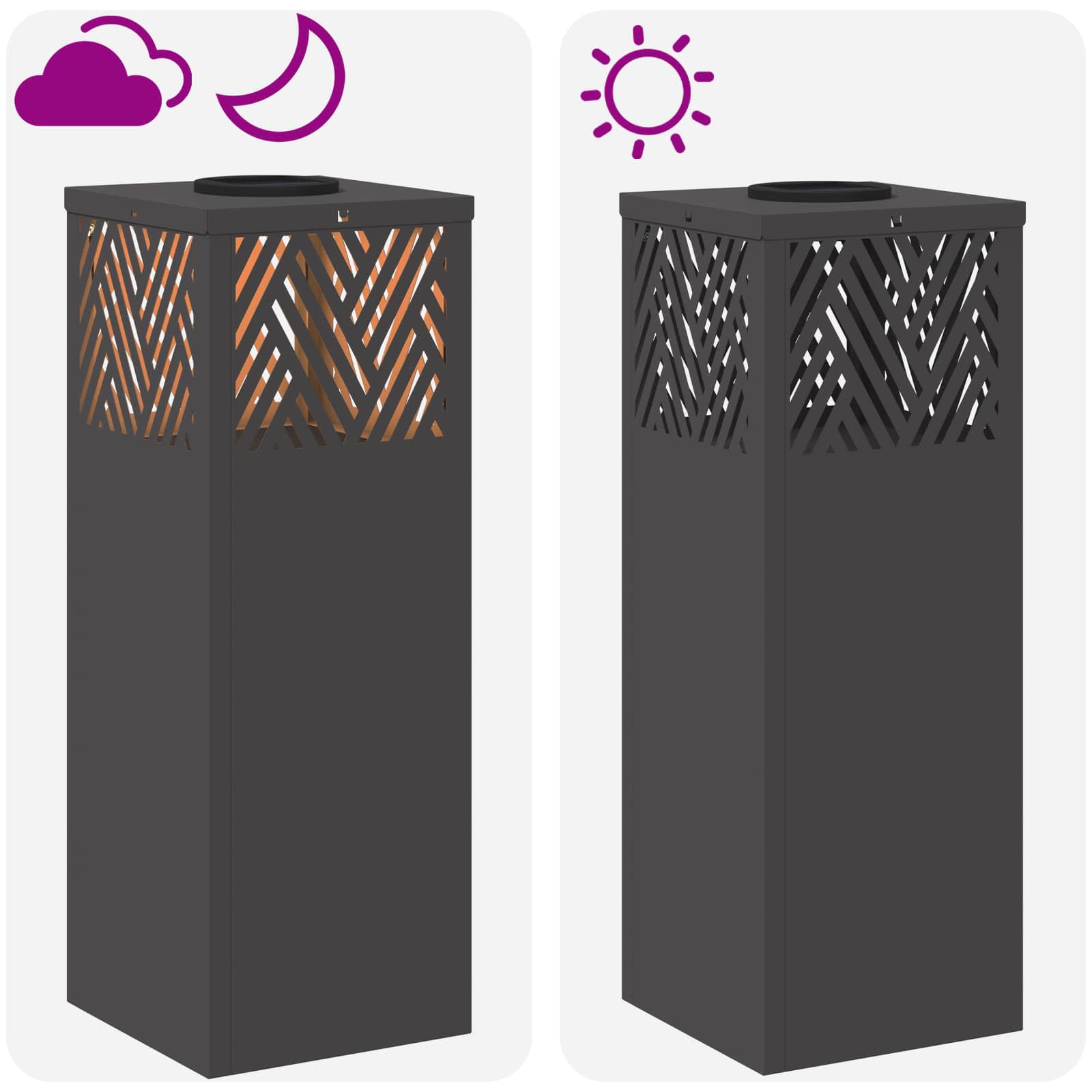 Solarna LED svjetlost za stazu 2 pcs Crna Hladno valjana čelika