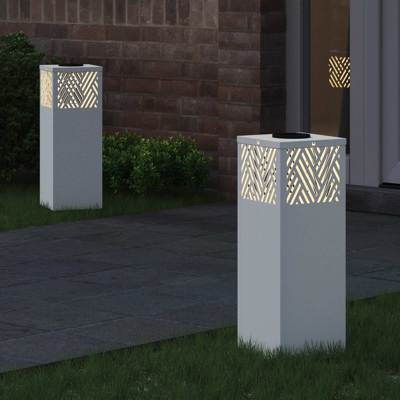 Solarna LED svjetlost za stazu 2 pcs Bijelo