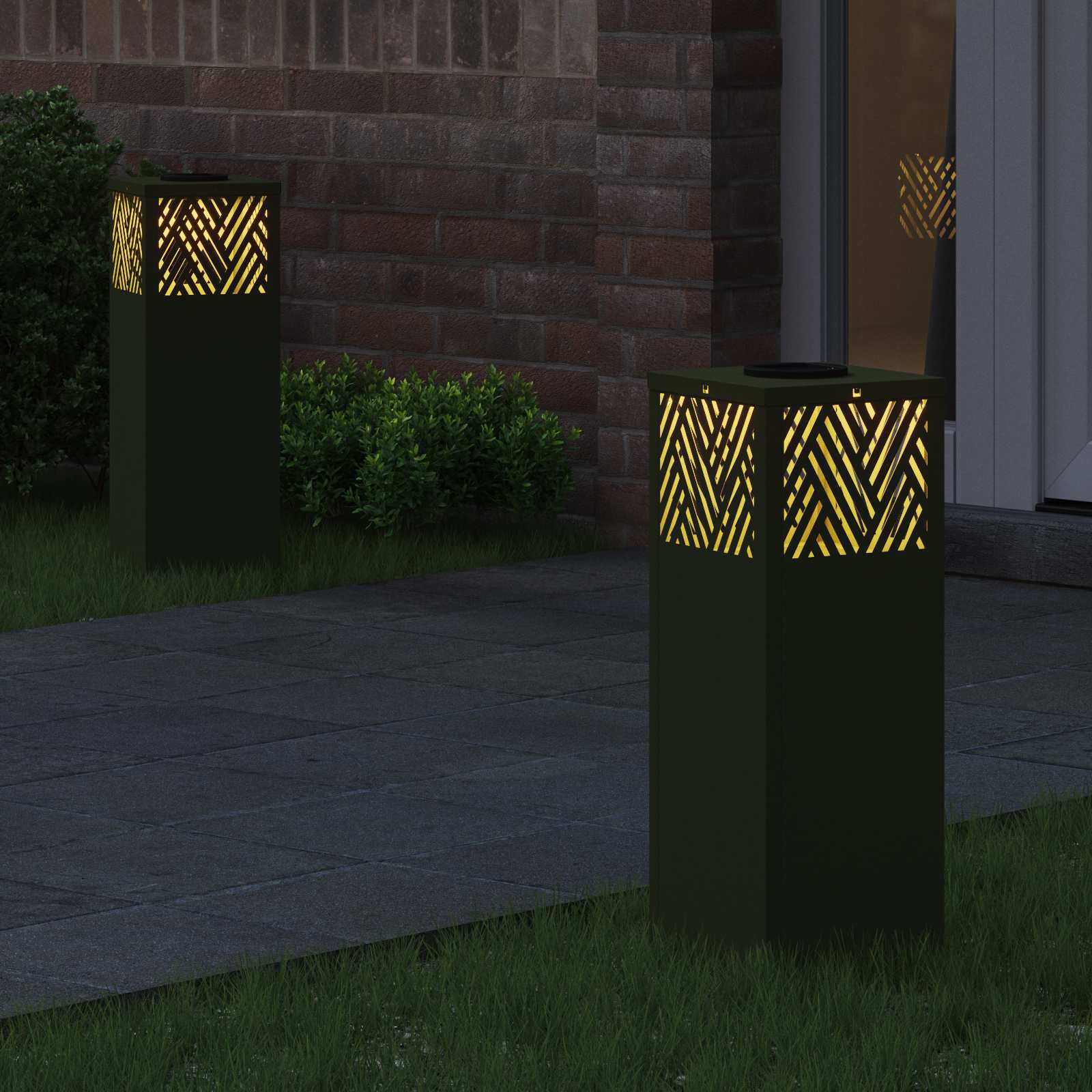 Solarna LED svjetlost za stazu 2 pcs Maslinasto zelena