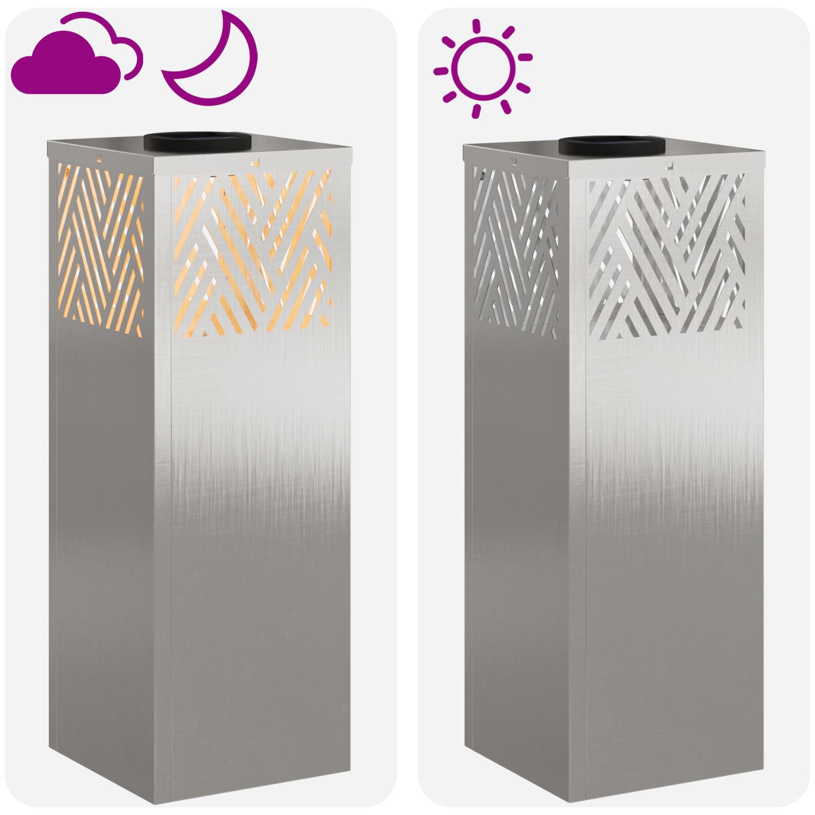 Solarna LED svjetlost za stazu 2 pcs Srebrno Nehrđajući čelik