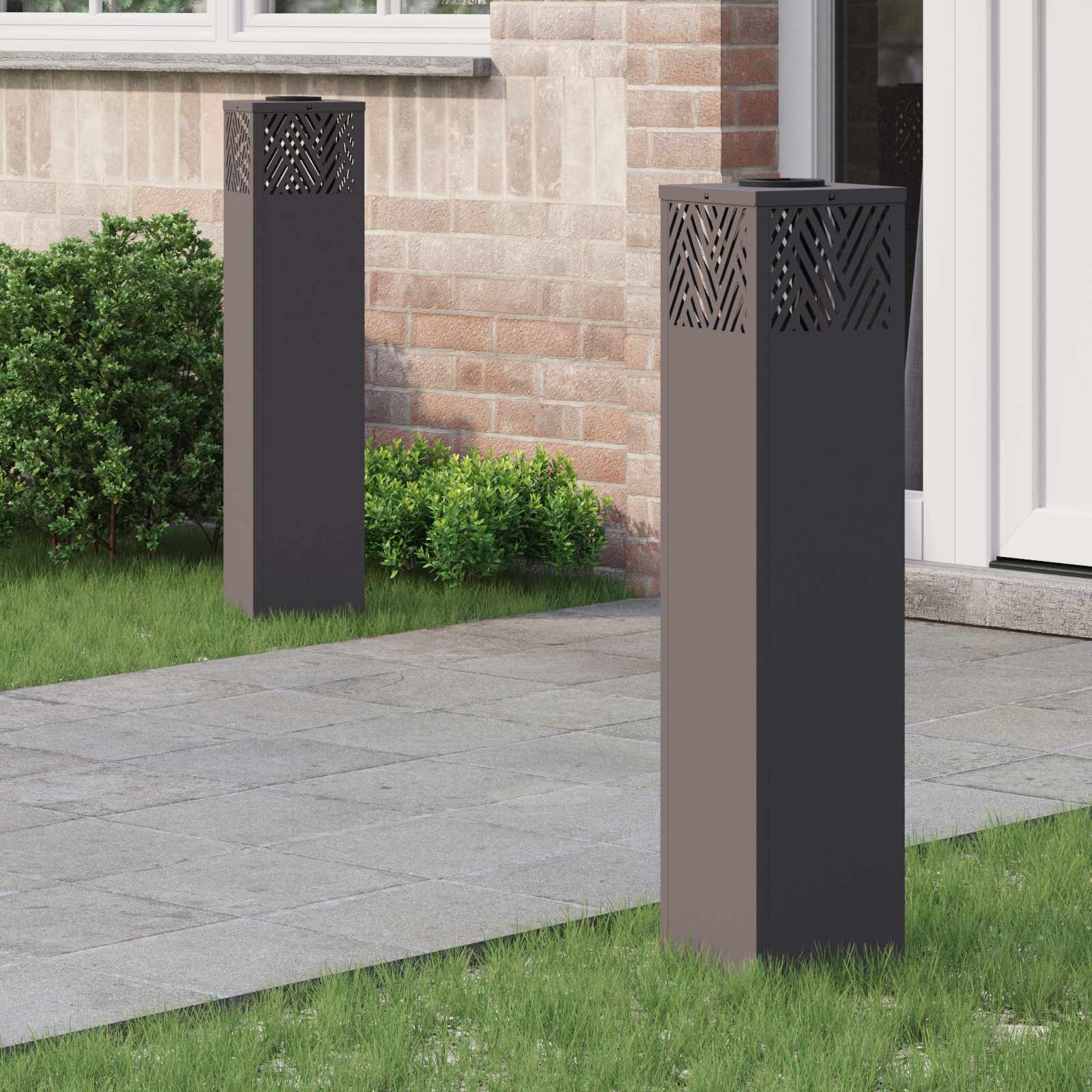 Solarna LED svjetlost za stazu 2 pcs Crna Hladno valjana čelika