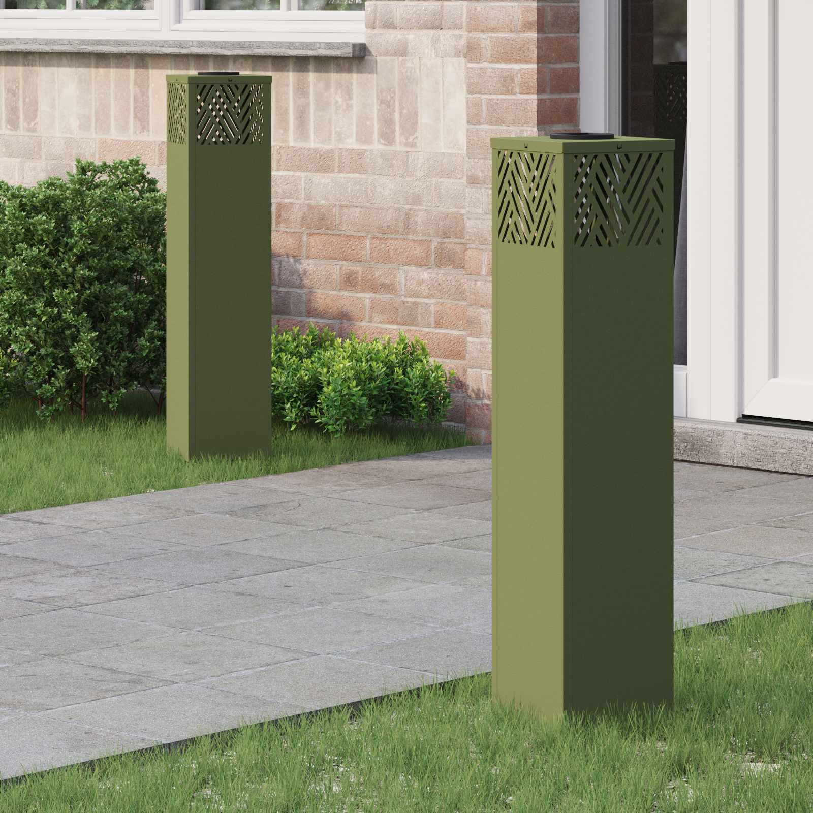 Solarna LED svjetlost za stazu 2 pcs Maslinasto zelena