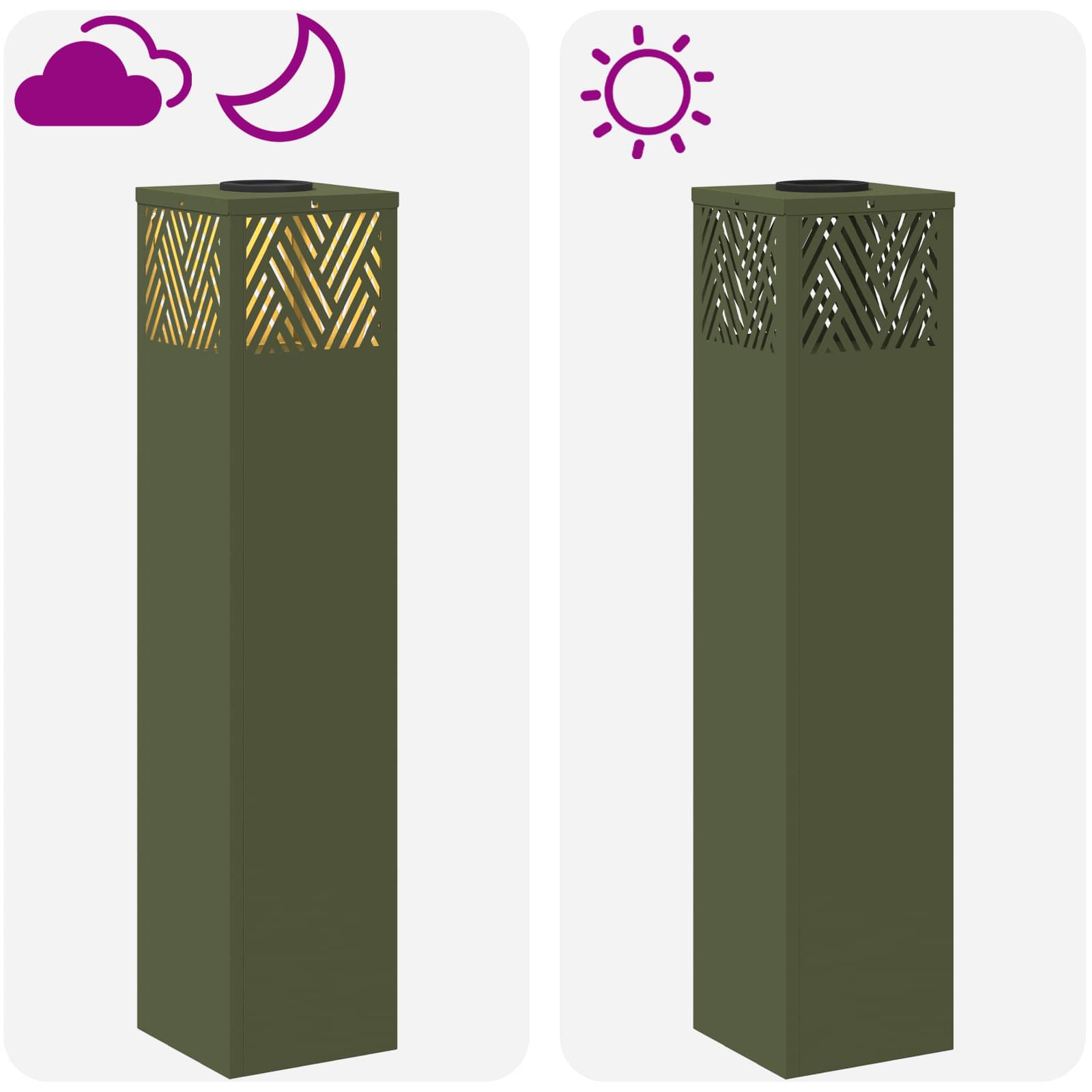 Solarna LED svjetlost za stazu 2 pcs Maslinasto zelena