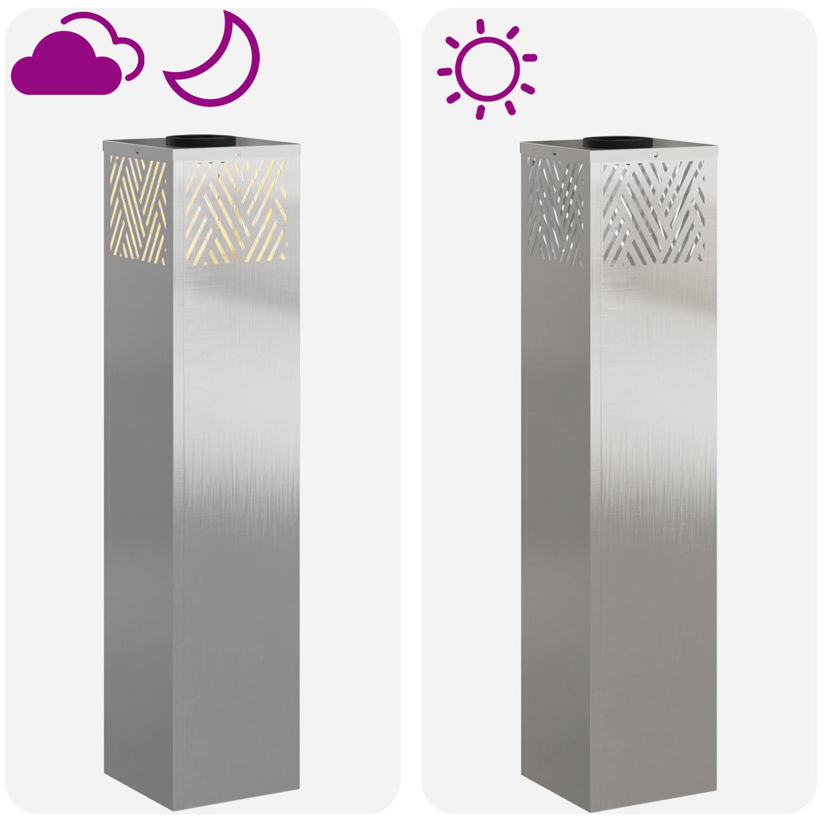 Solarna LED svjetlost za stazu 2 pcs Srebrno Nehrđajući čelik