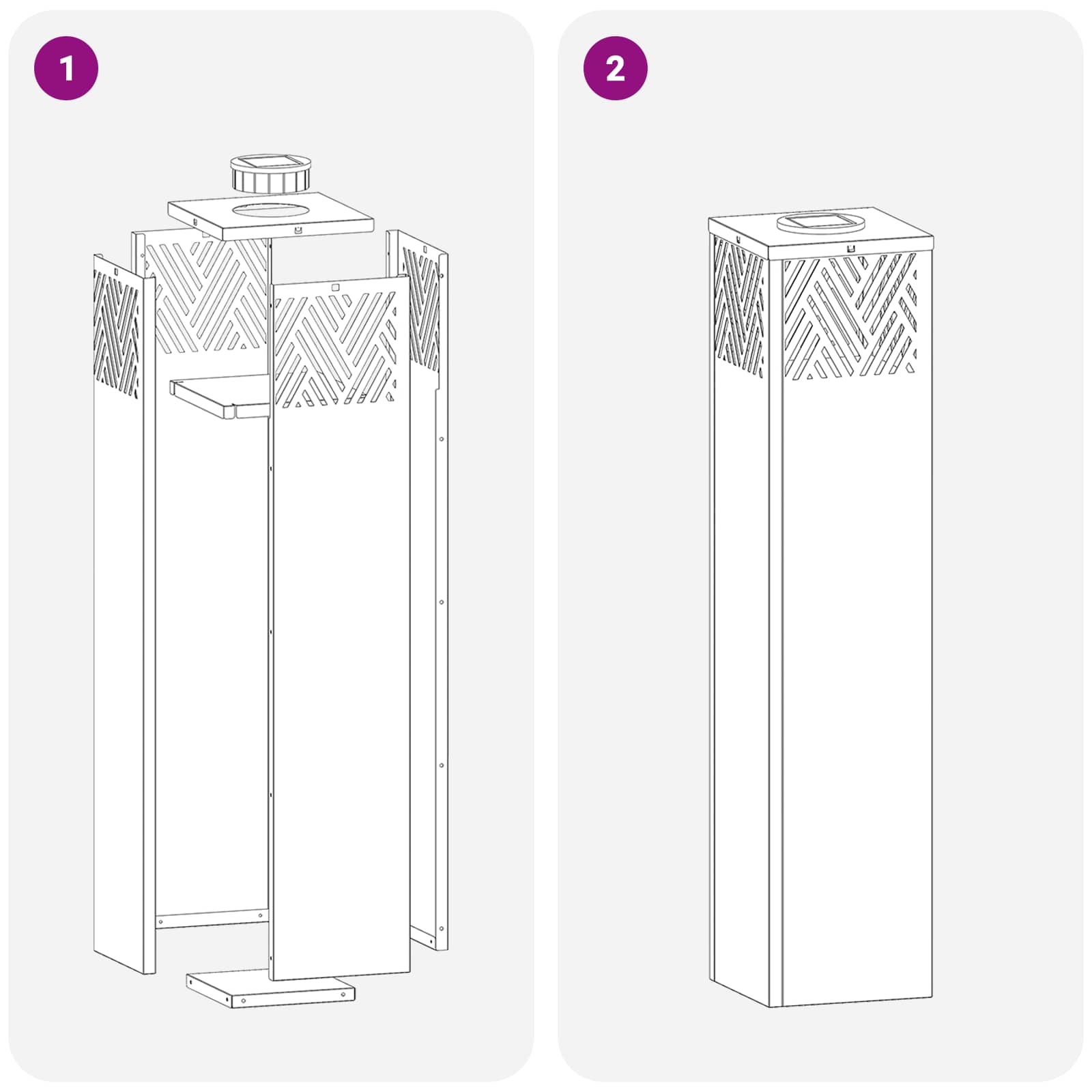 Solarna LED svjetlost za stazu 2 pcs Bronzana