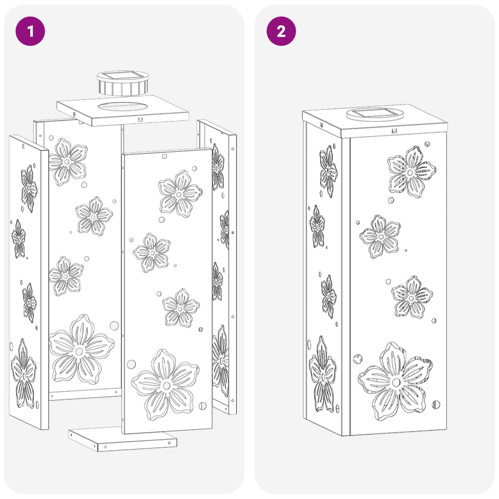 Solarna LED svjetlost za stazu 2 pcs Bijelo