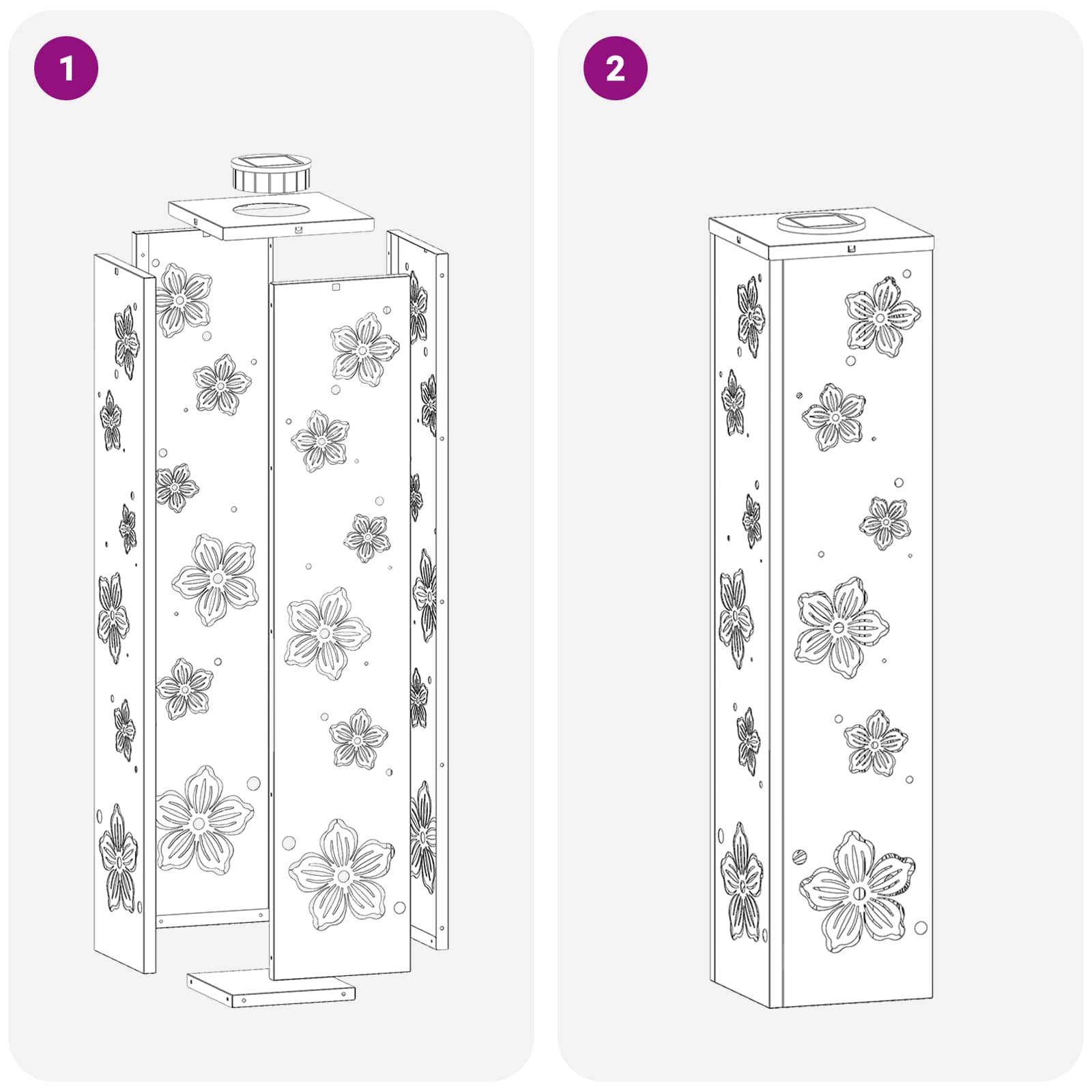 Solarna LED svjetlost za stazu 2 pcs Srebrno Nehrđajući čelik