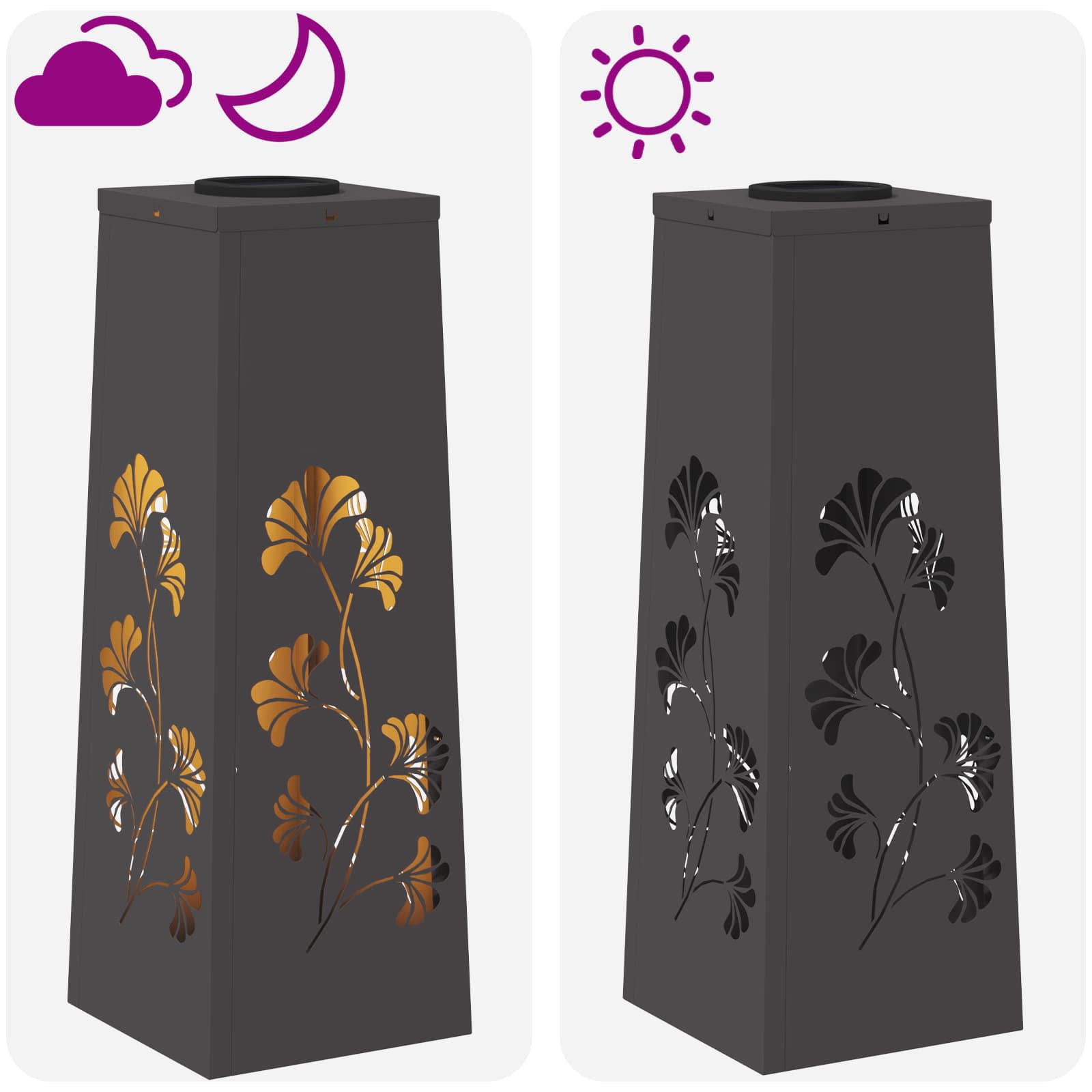 Solarna LED svjetlost za stazu 2 pcs Crna Hladno valjana čelika