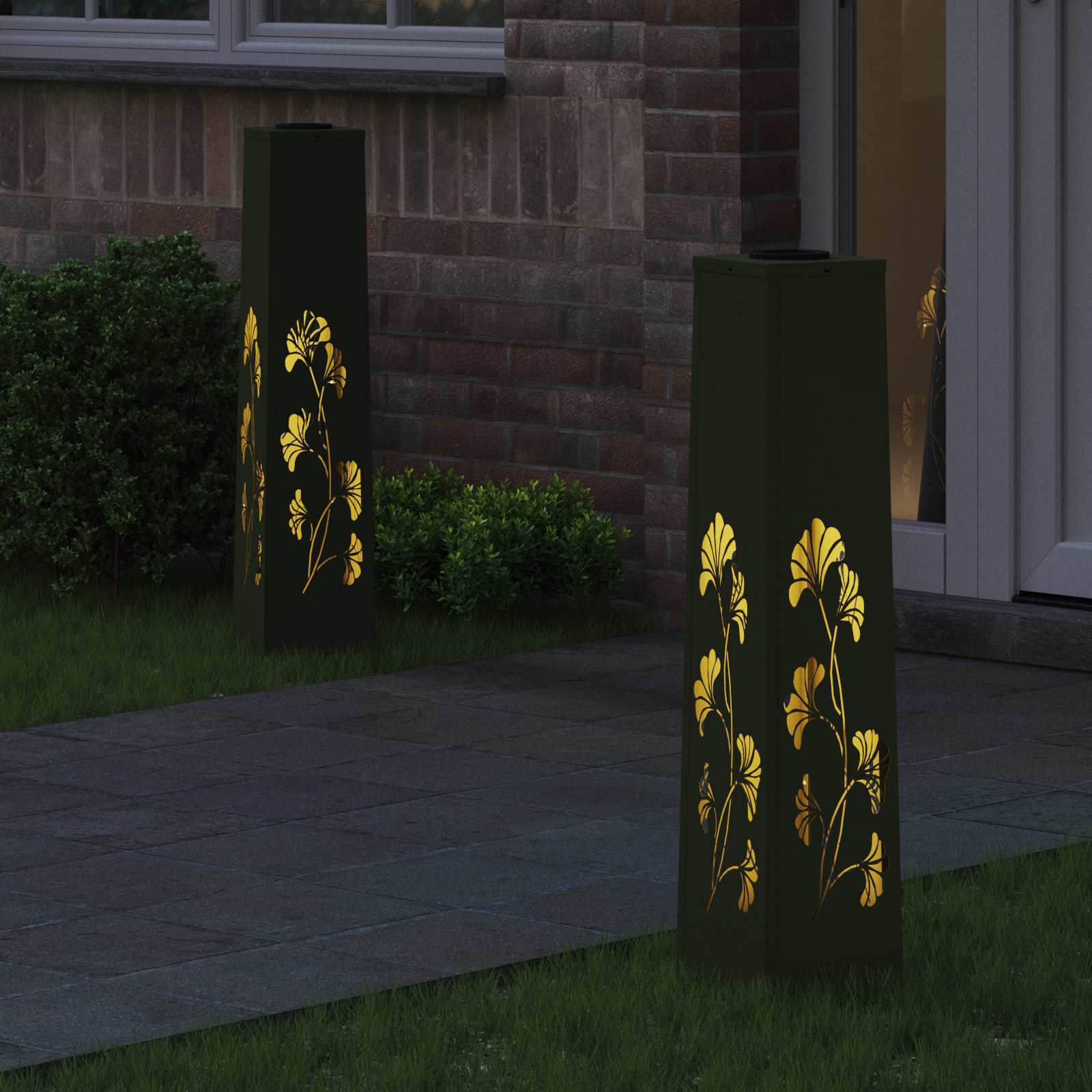 Solarna LED svjetlost za stazu 2 pcs Maslinasto zelena