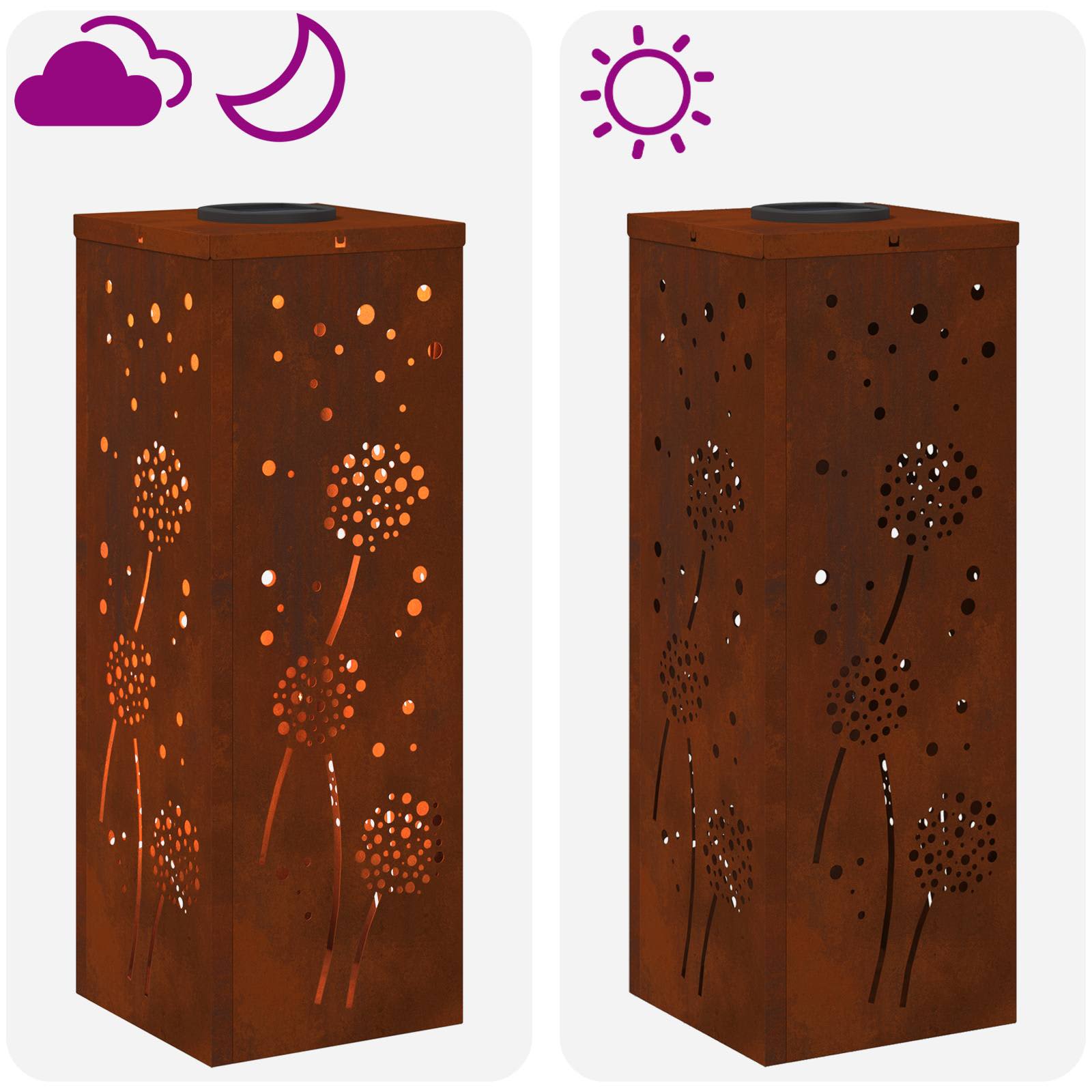 Solarna LED svjetlost za stazu 2 pcs Rđa