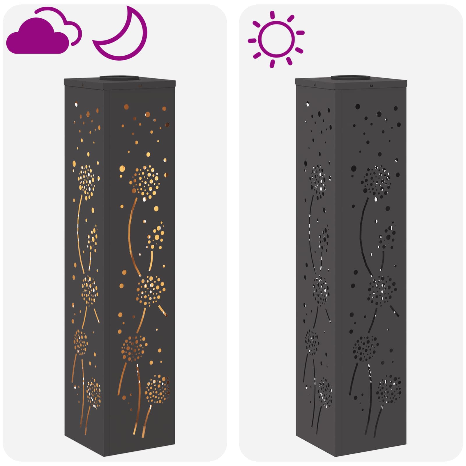 Solarna LED svjetlost za stazu 2 pcs Crna Hladno valjana čelika