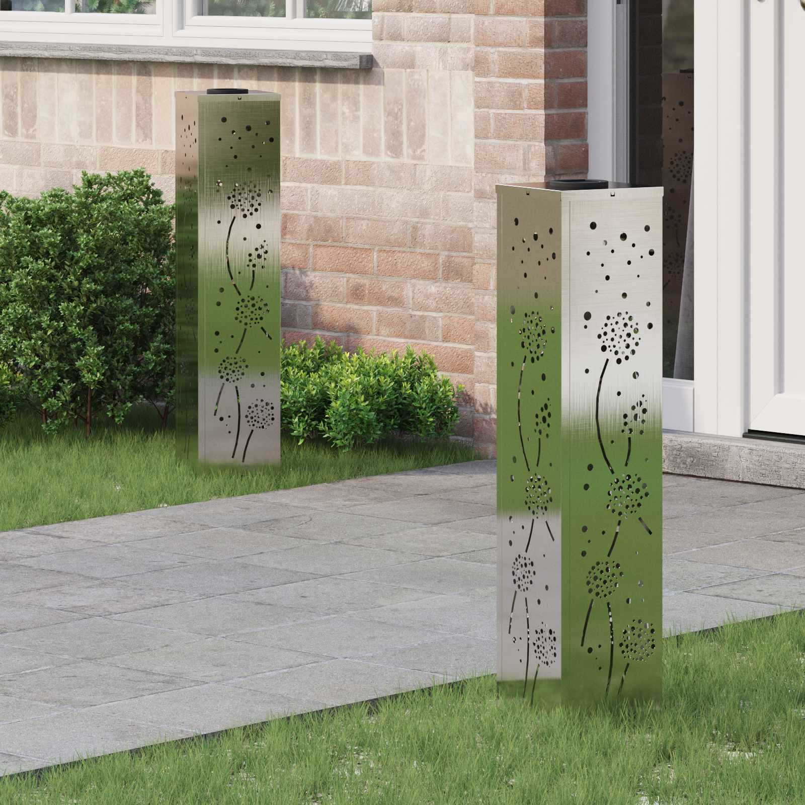 Solarna LED svjetlost za stazu 2 pcs Srebrno Nehrđajući čelik