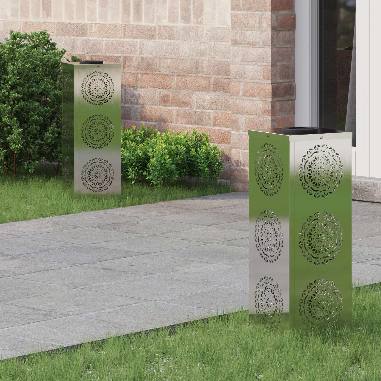 Solarna LED svjetlost za stazu 2 pcs Srebrno Nehrđajući čelik