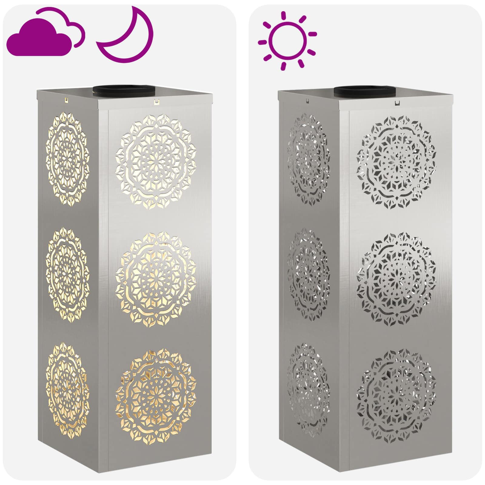 Solarna LED svjetlost za stazu 2 pcs Srebrno Nehrđajući čelik