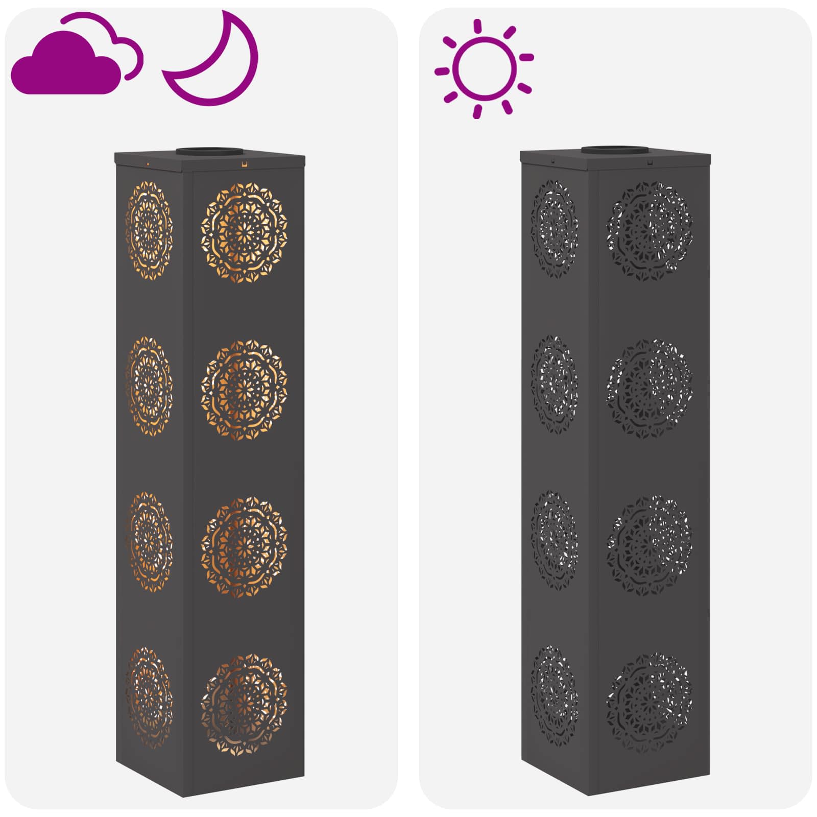 Solarna LED svjetlost za stazu 2 pcs Crna Hladno valjana čelika