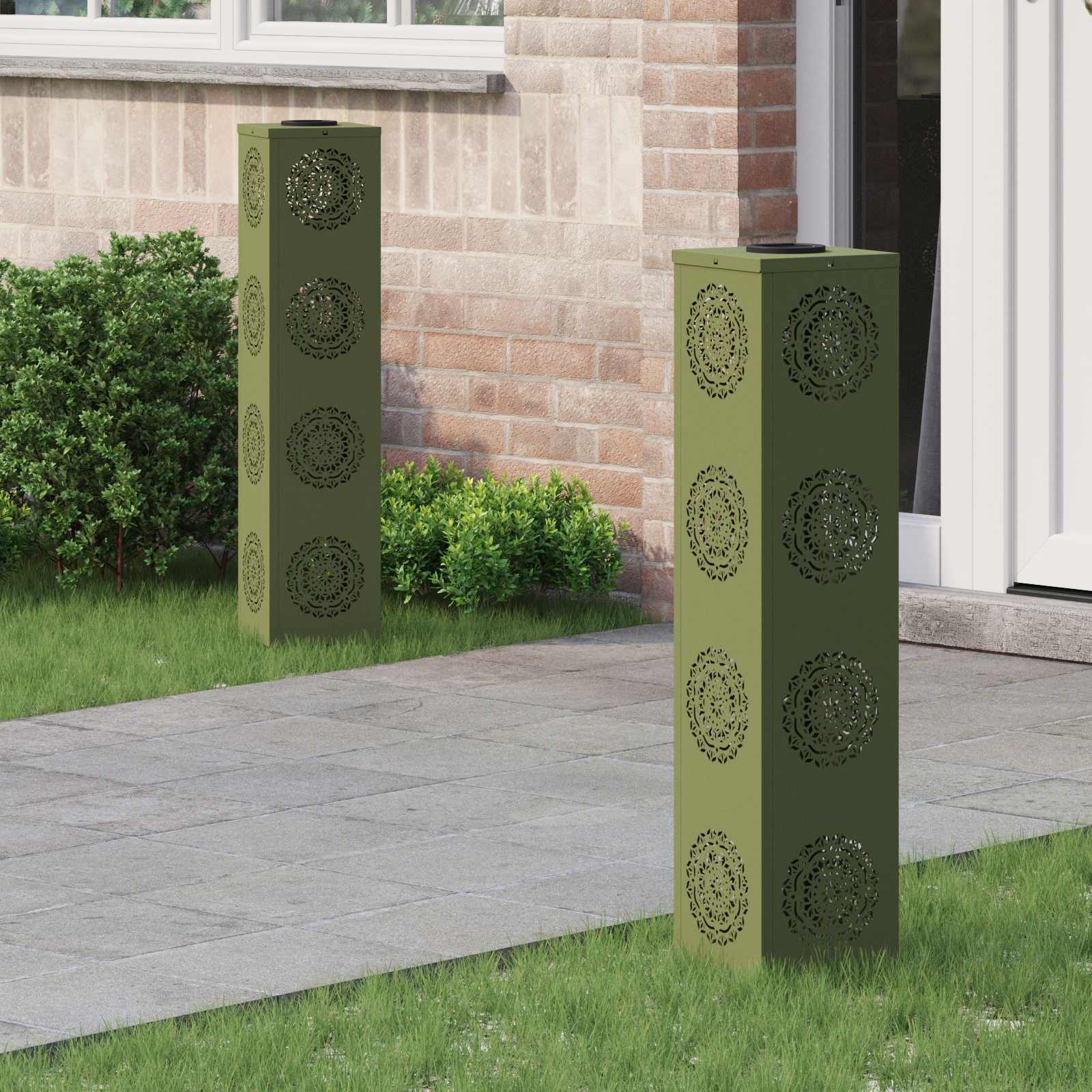 Solarna LED svjetlost za stazu 2 pcs Maslinasto zelena