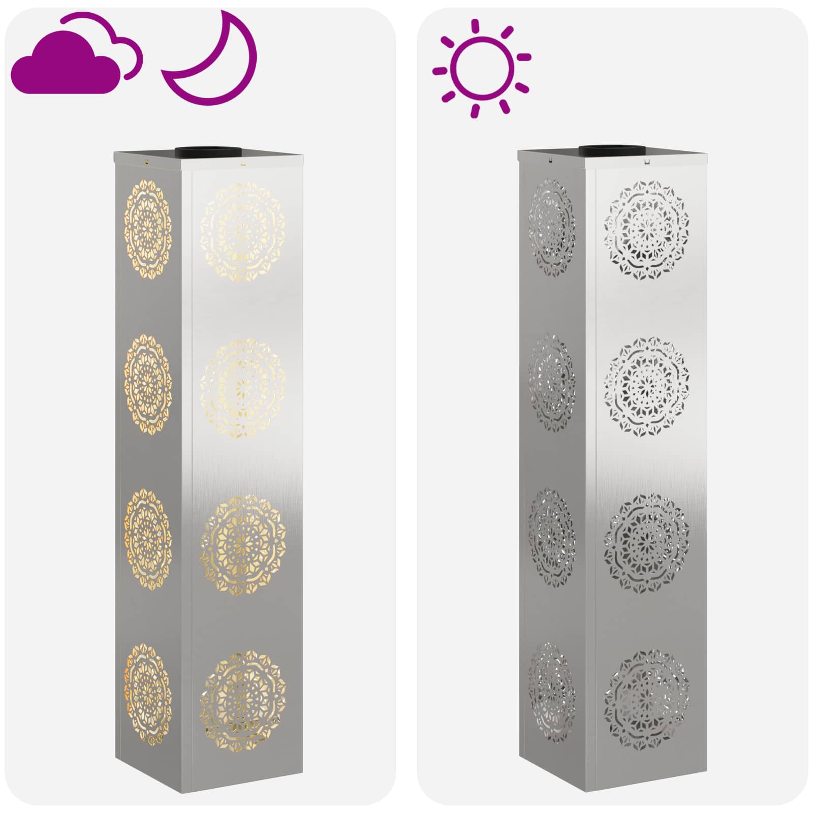 Solarna LED svjetlost za stazu 2 pcs Srebrno Nehrđajući čelik