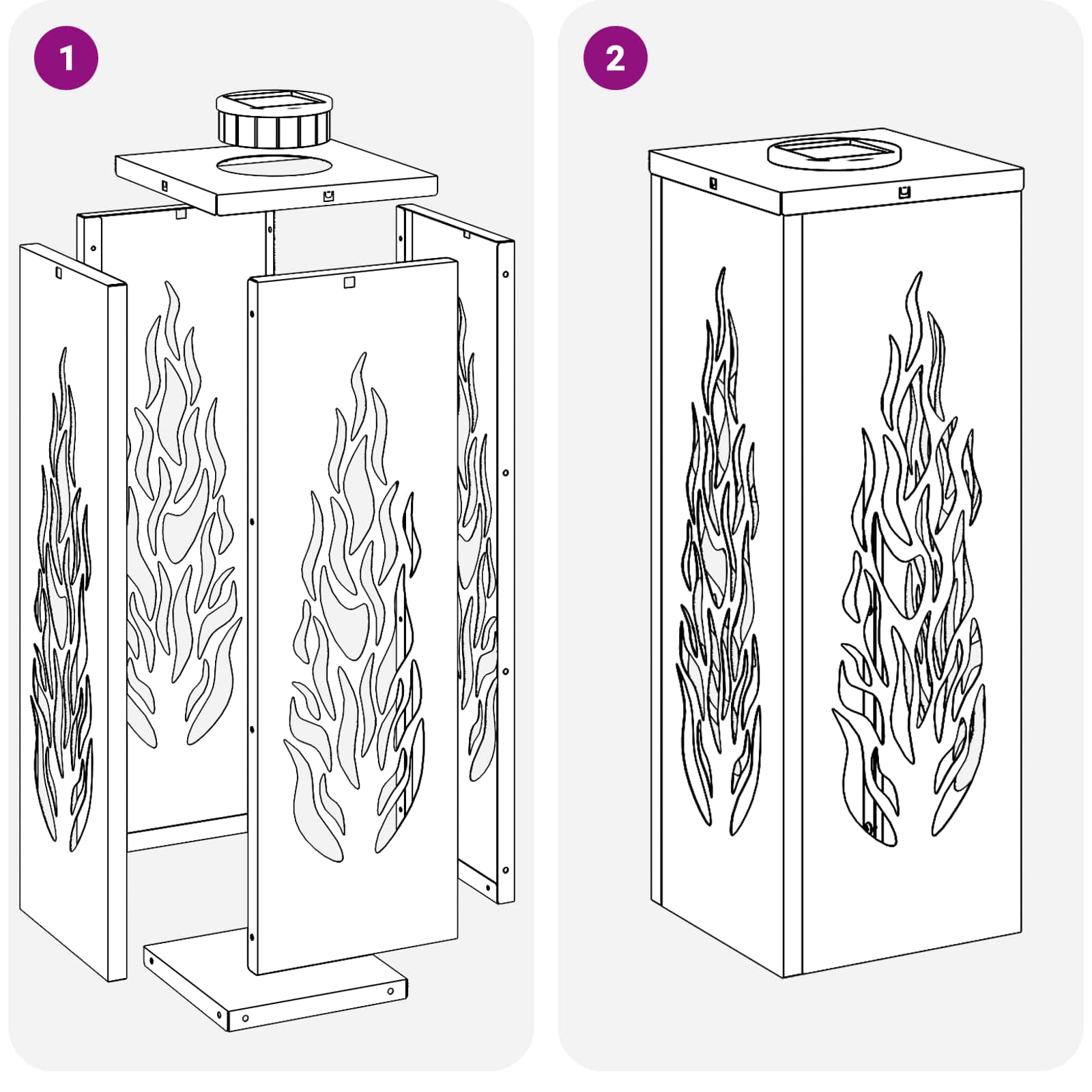 Solarna LED svjetlost za stazu 2 pcs Crna Hladno valjana čelika