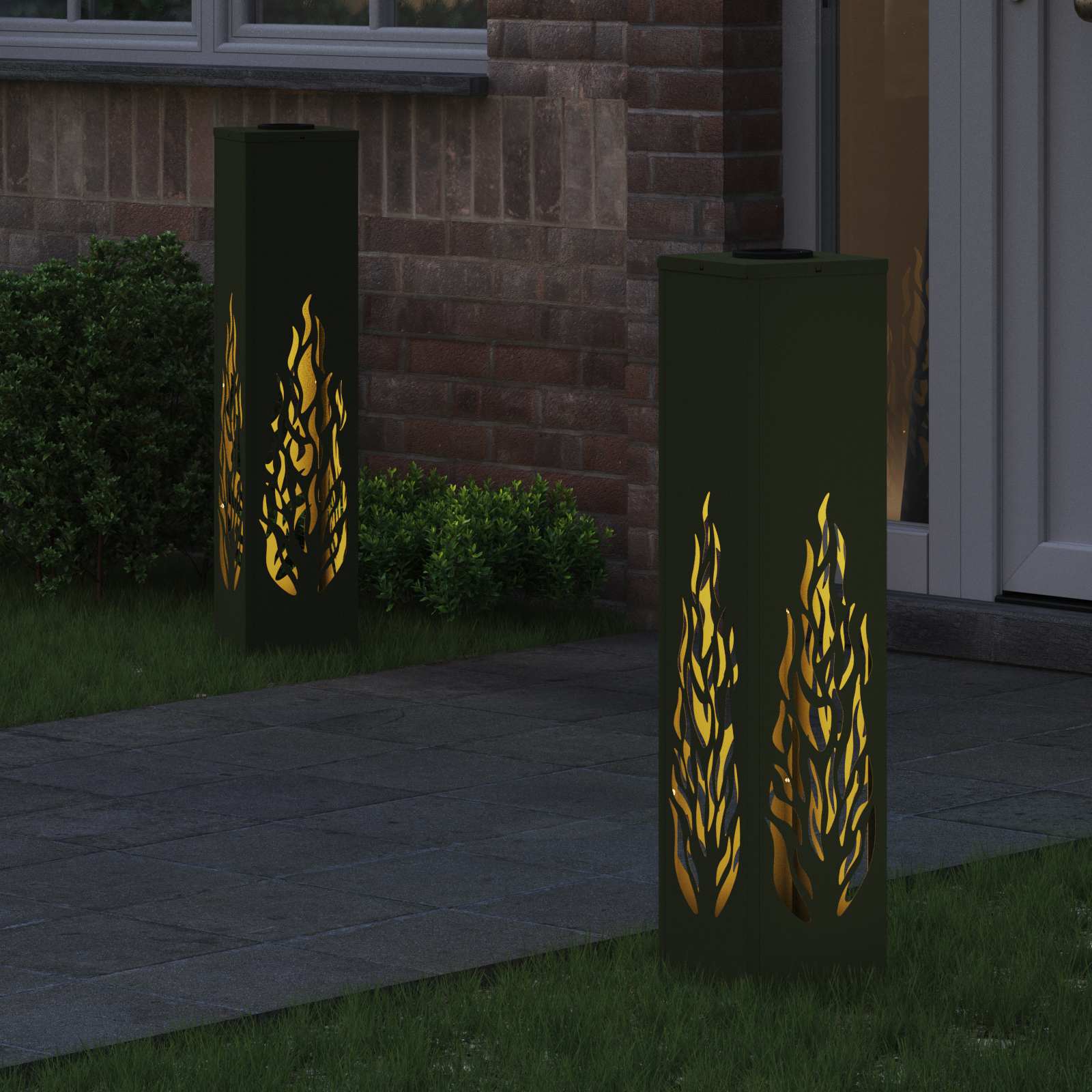 Solarna LED svjetlost za stazu 2 pcs Maslinasto zelena