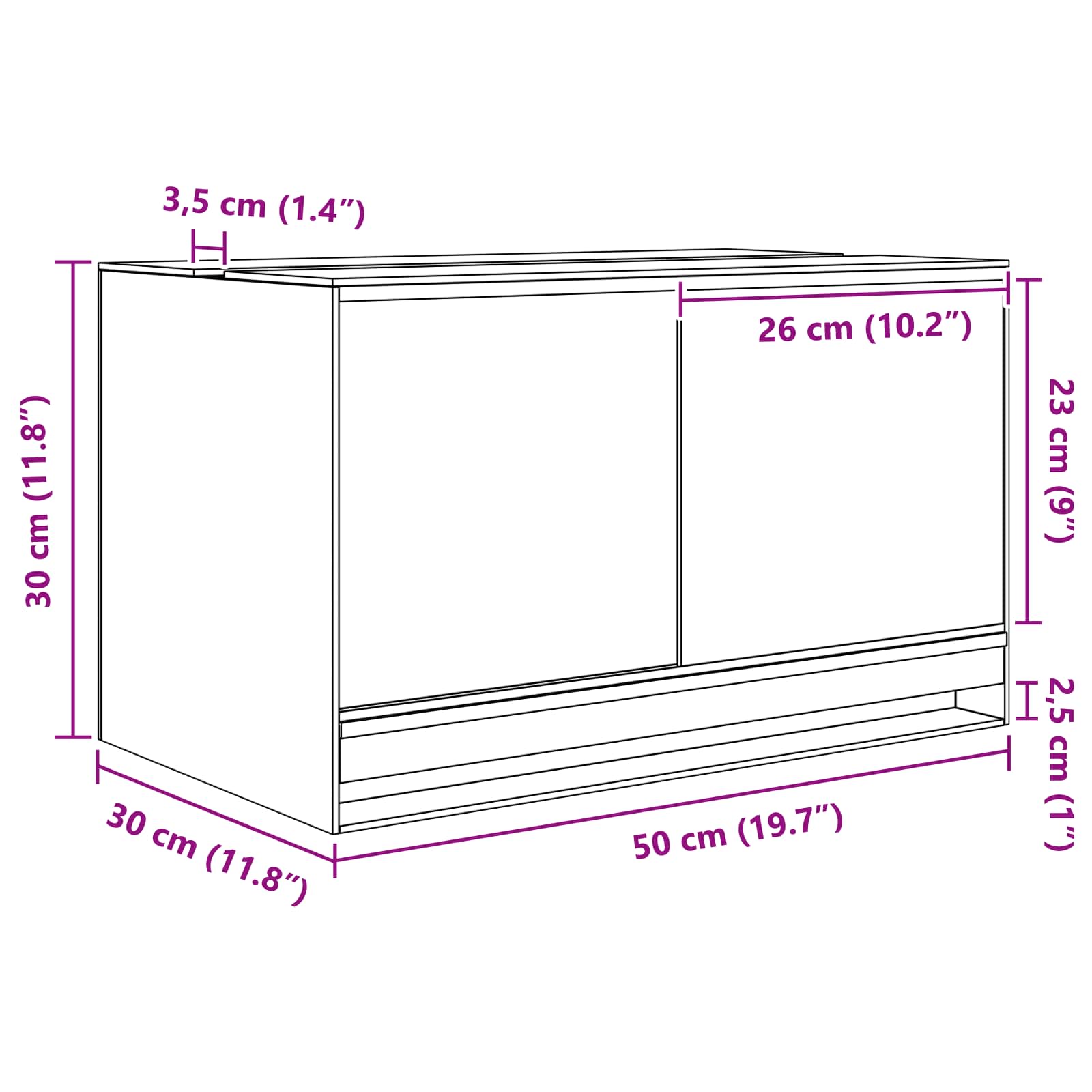 Terarij s pohranom *Transparent*an 50 x 30 x 30 cm Stakl