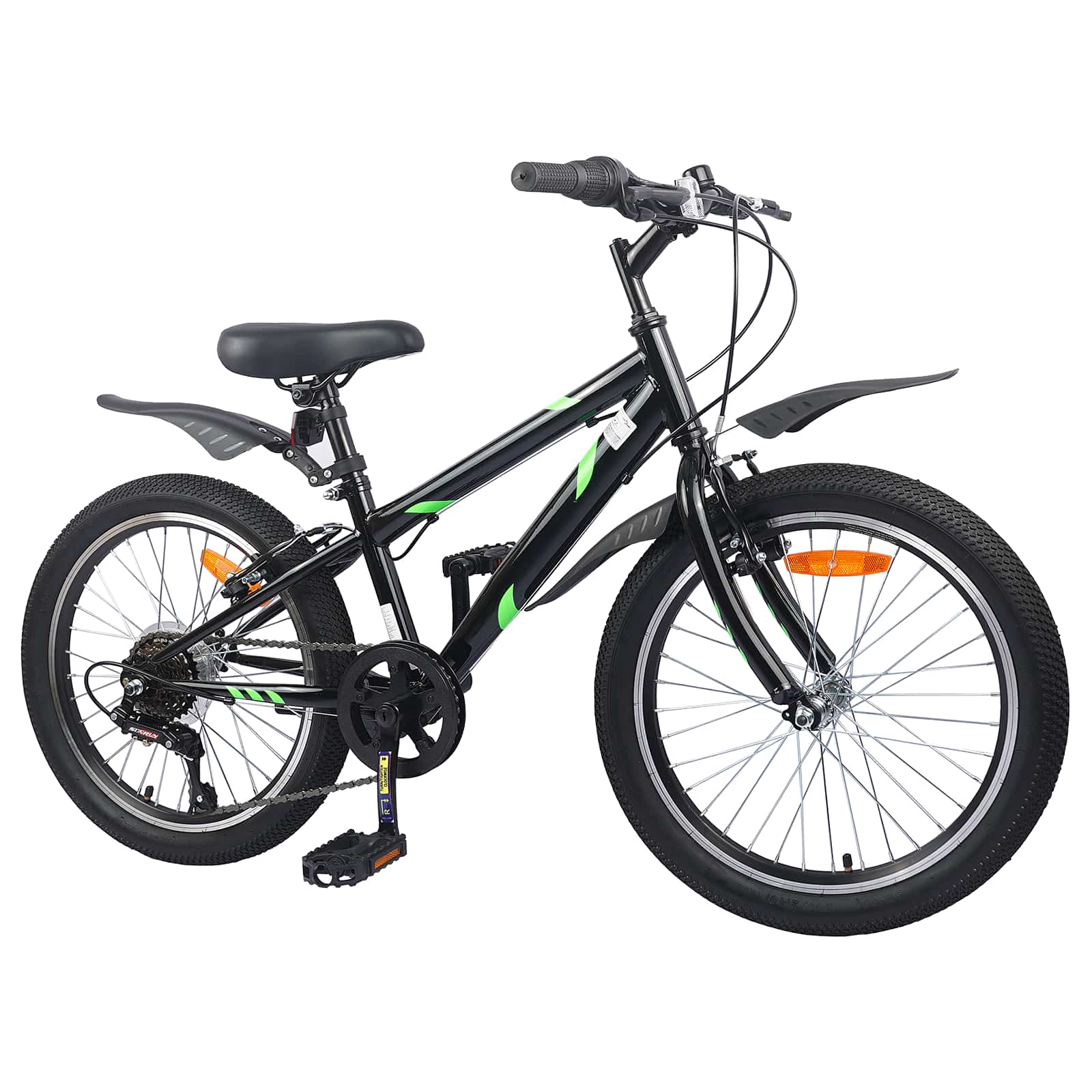 Dječji Bicikl 20 Inča 6-Speed za djecu od 6 do 11 godina Crna