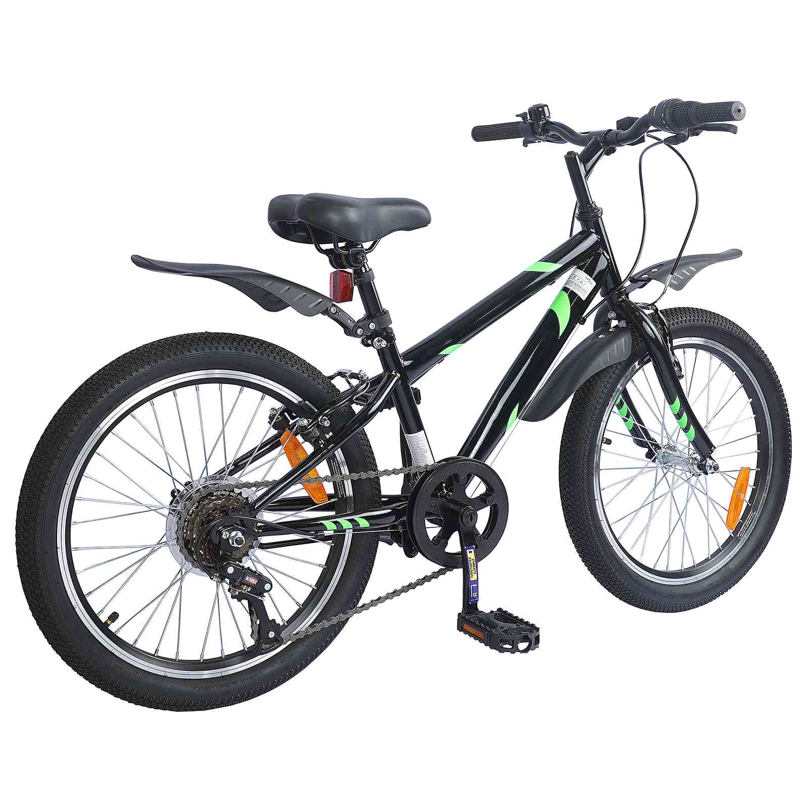 Dječji Bicikl 20 Inča 6-Speed za djecu od 6 do 11 godina Crna
